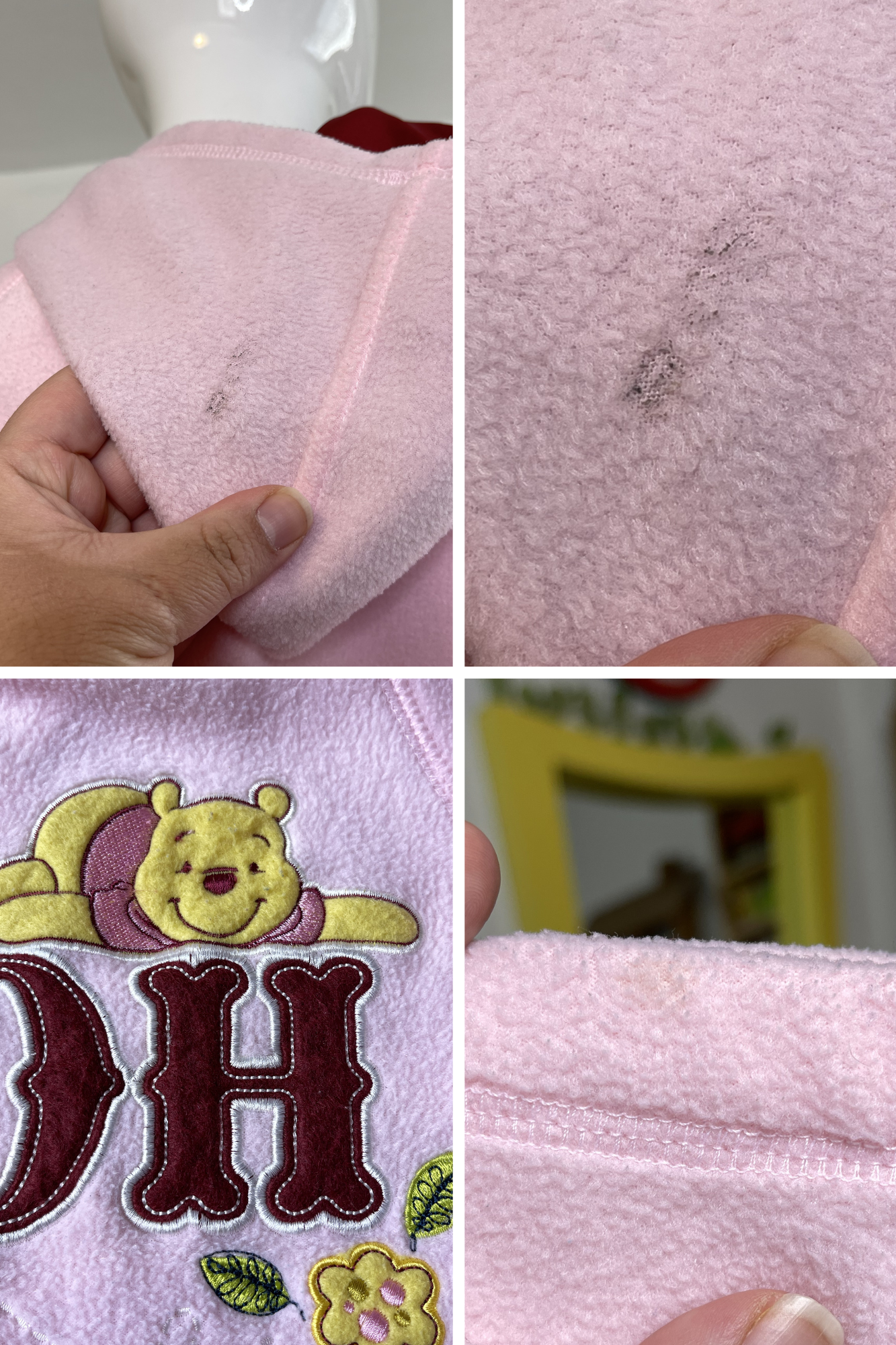 2000s Pink Winnie The Pooh Fleece Hoodie Sz M