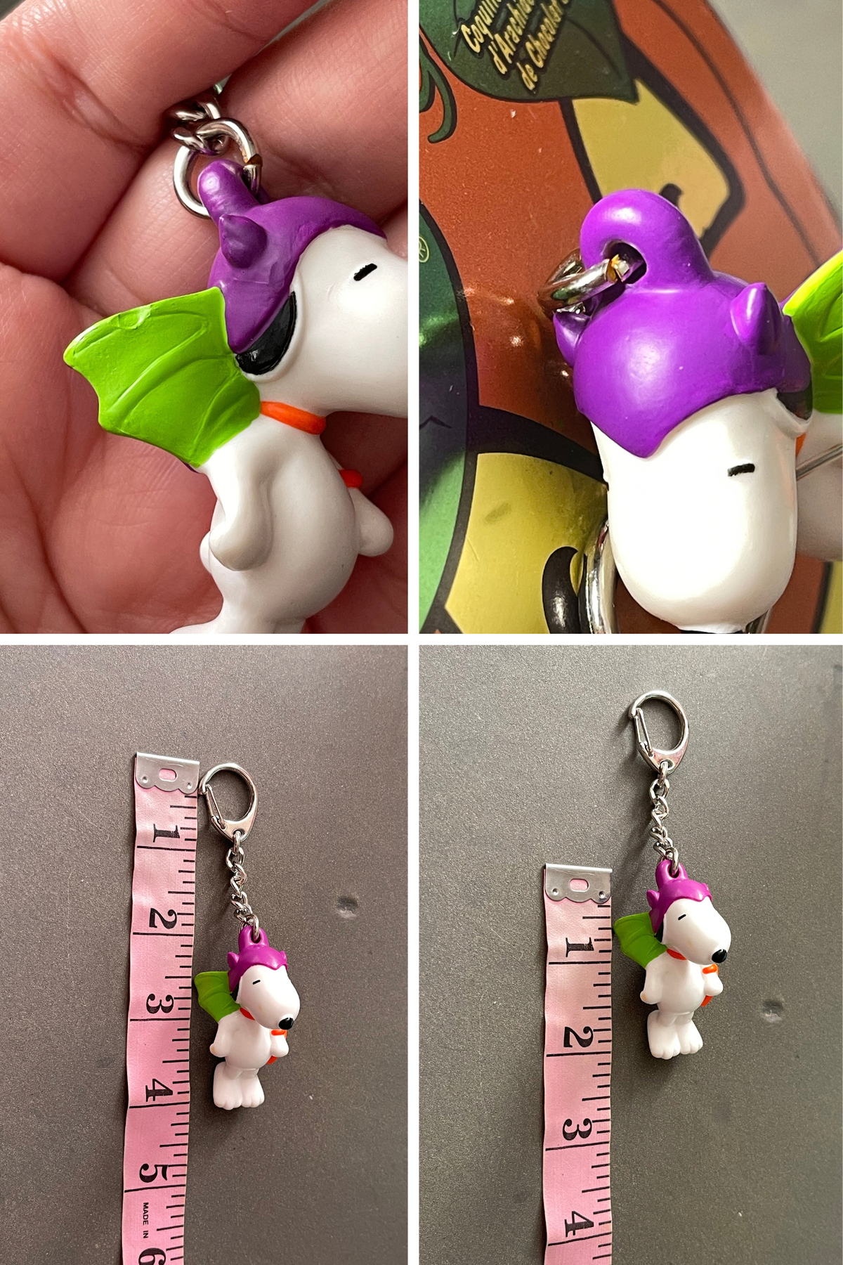 2000s Bat Snoopy Trick Or Treat Keychain + Case (B)