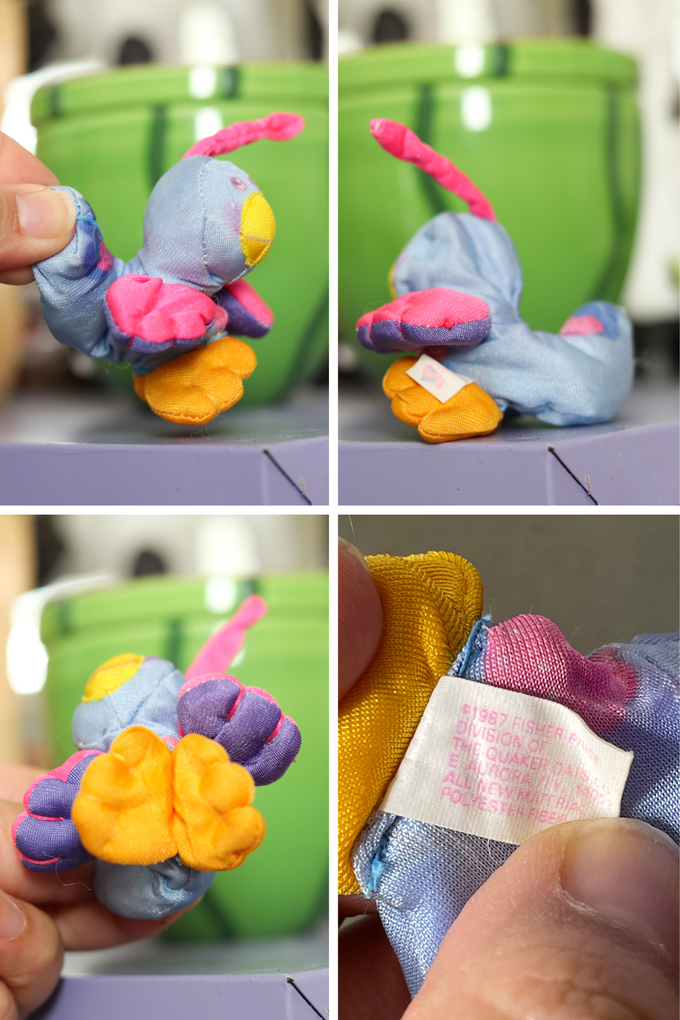 Vintage Fisher Price Smooshes Perchy Parrot With Cage Toy