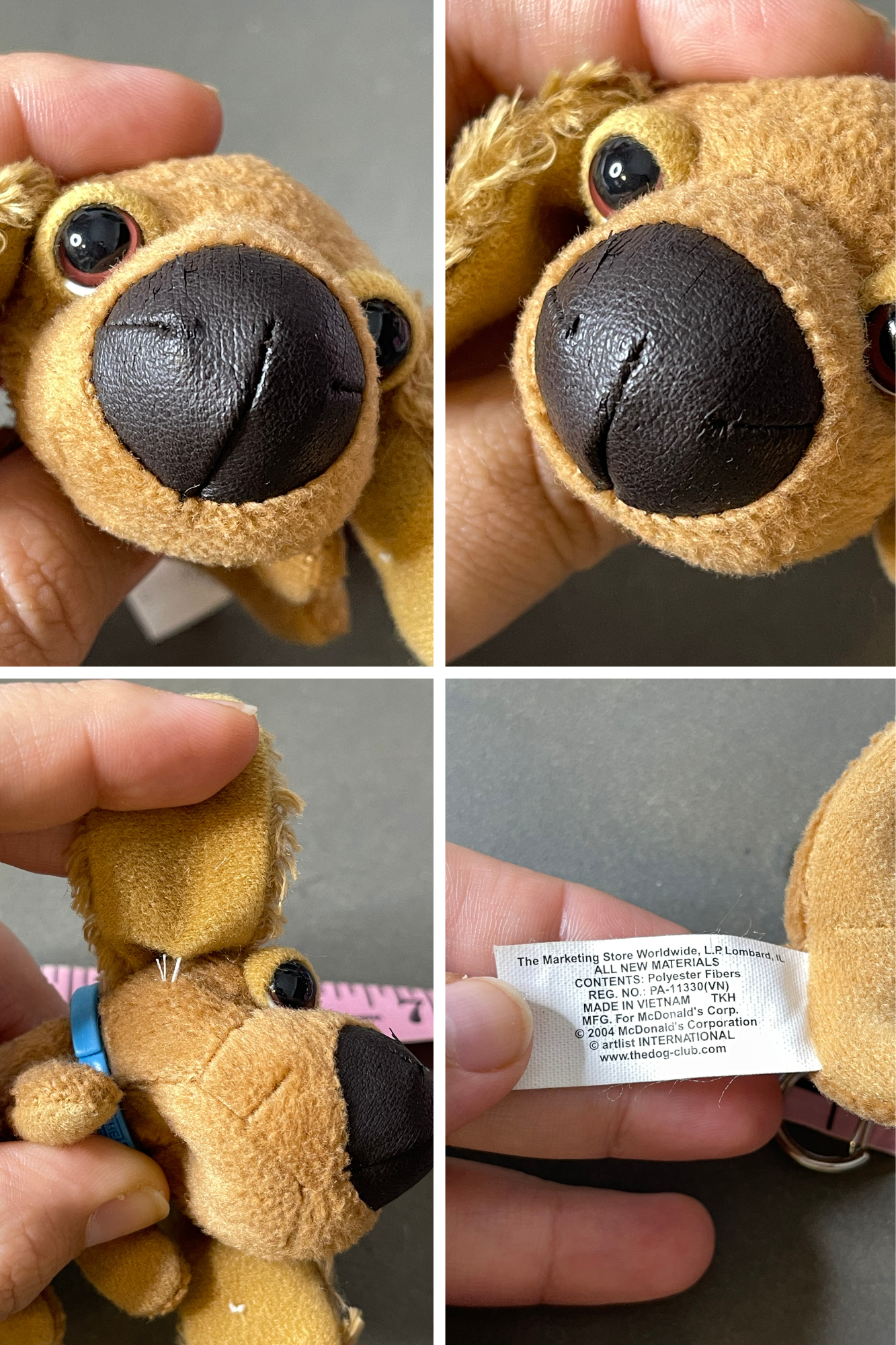 2000s THE DOG Cocker Spaniel Mini Plush Upcycled Keychain