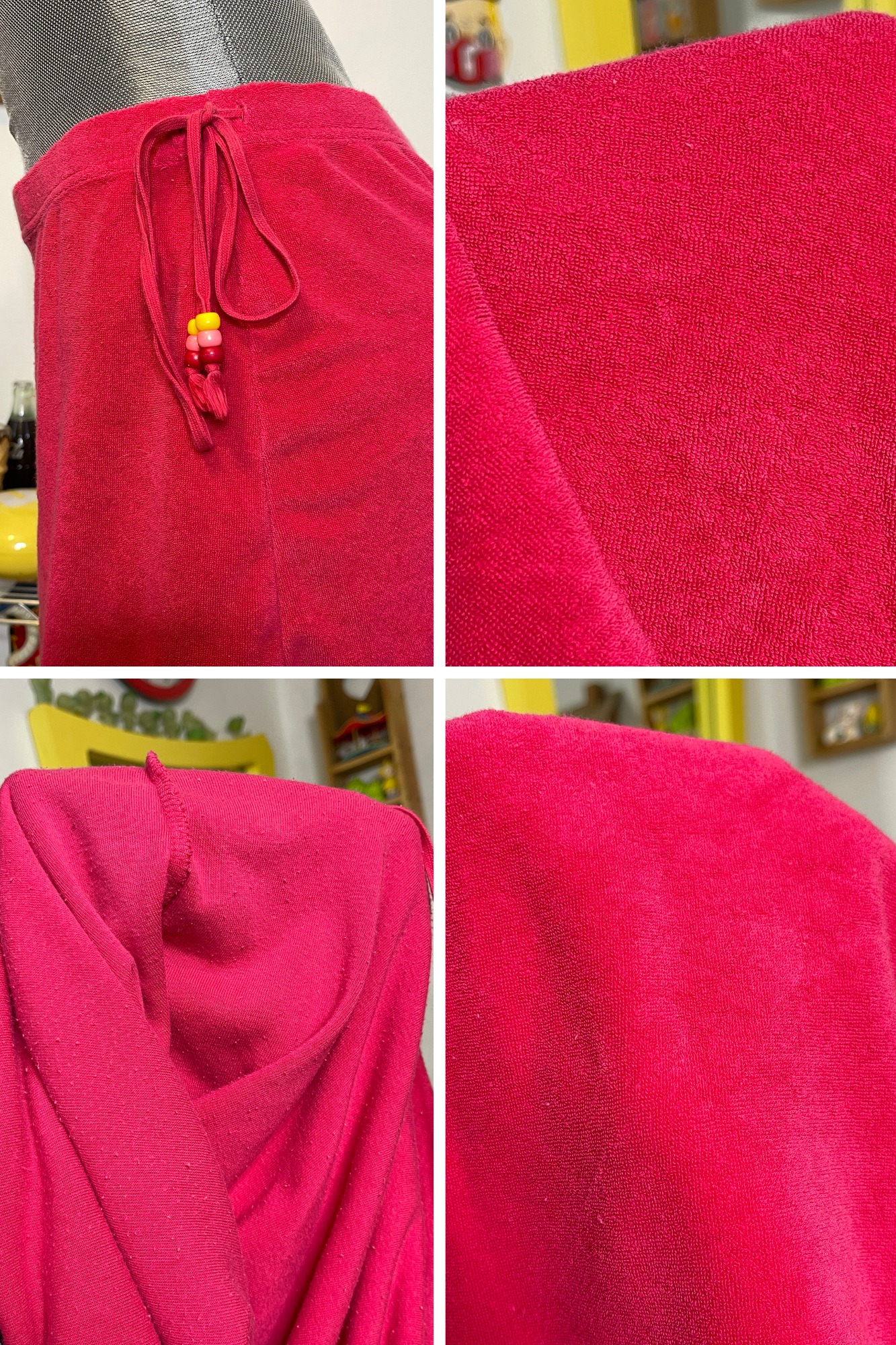 2000s Hot Pink Terrycloth Express Mini Skirt Sz M/L