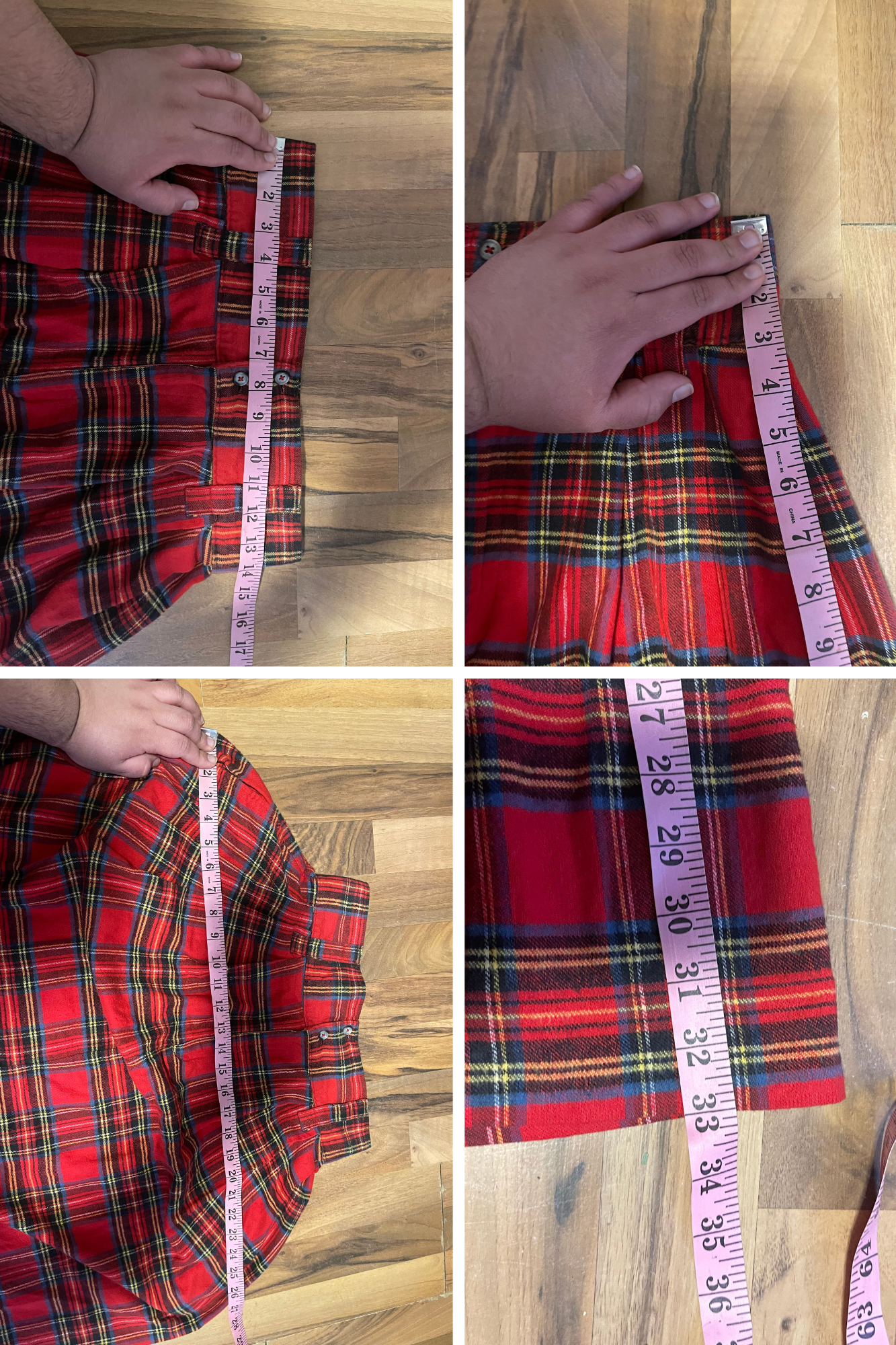 Vintage Plaid Tartan Flannel Midi Maxi Skirt Sz 28in