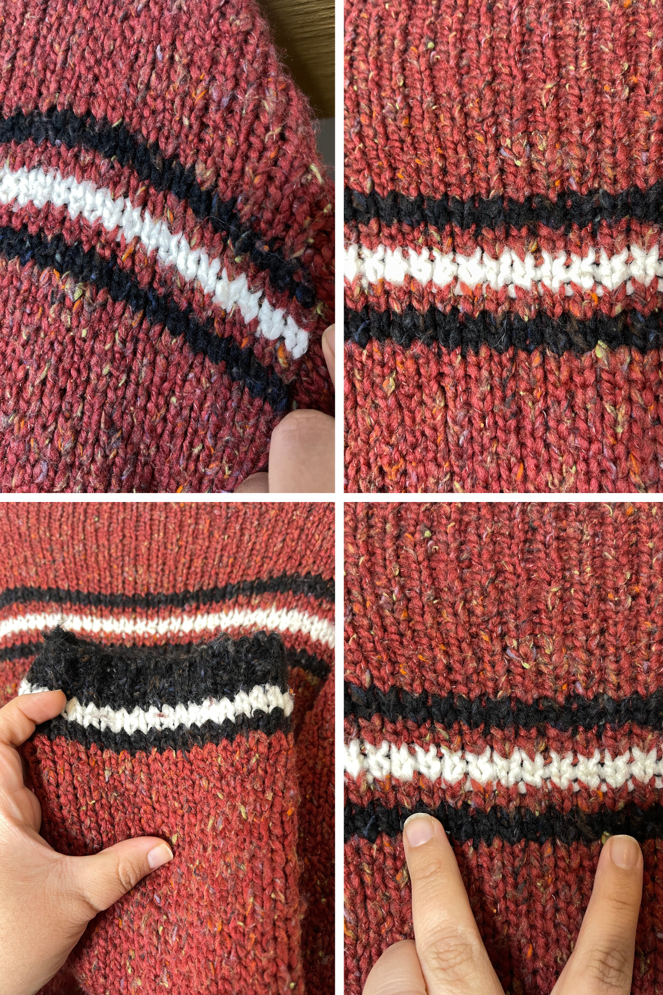 Vintage 90s Chunky Multi Color Striped Knit Oversized Sweater Sz M/L