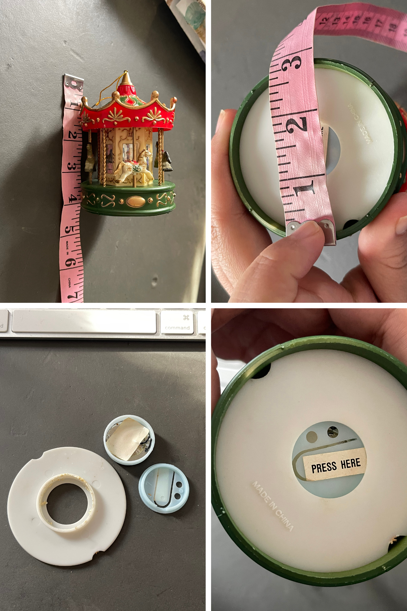 Vintage Christmas Carousel Ornament Trinket