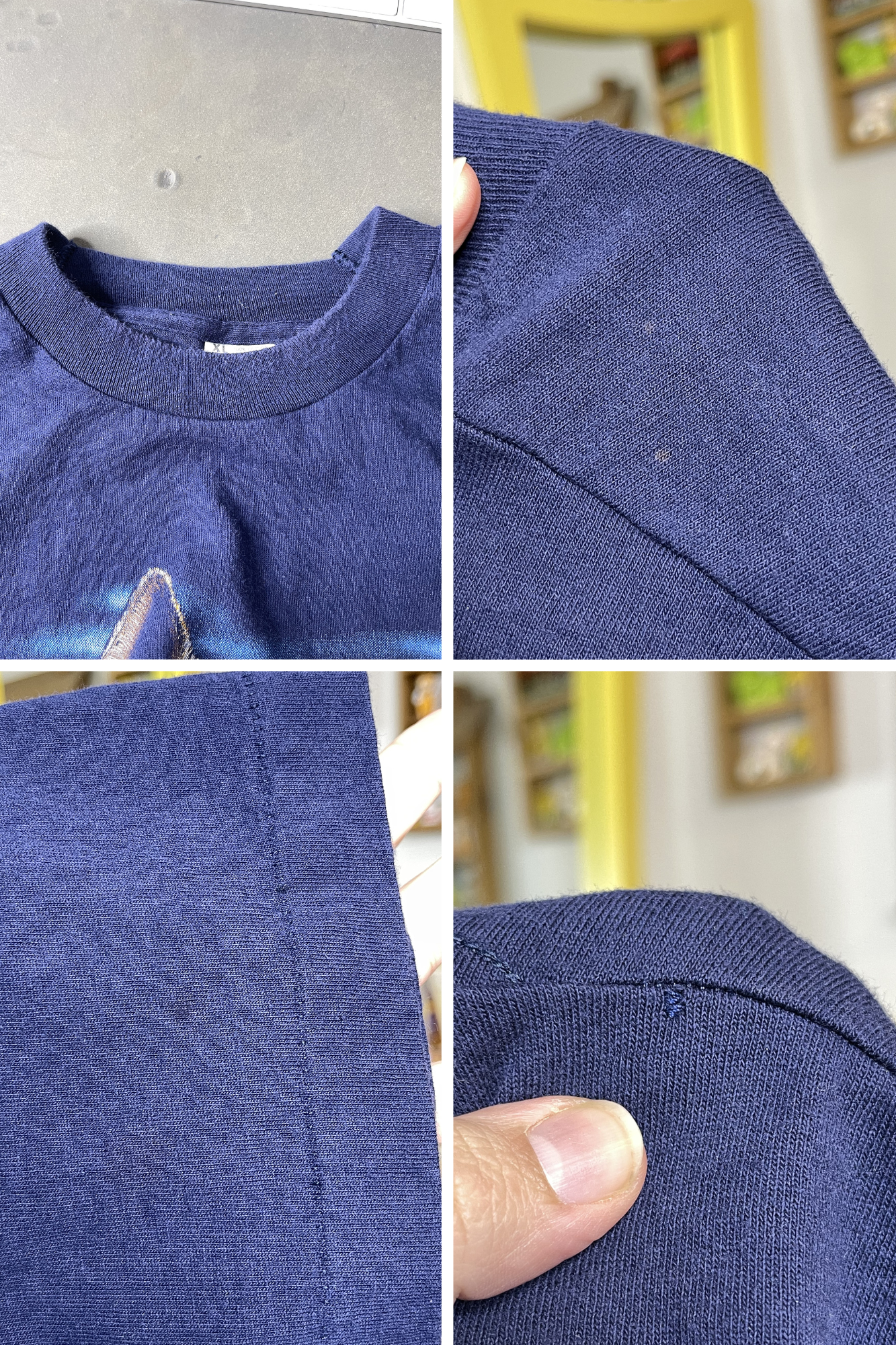 Vintage 90s Navy Blue Call Of The Wild Wolf Tee Sz XL
