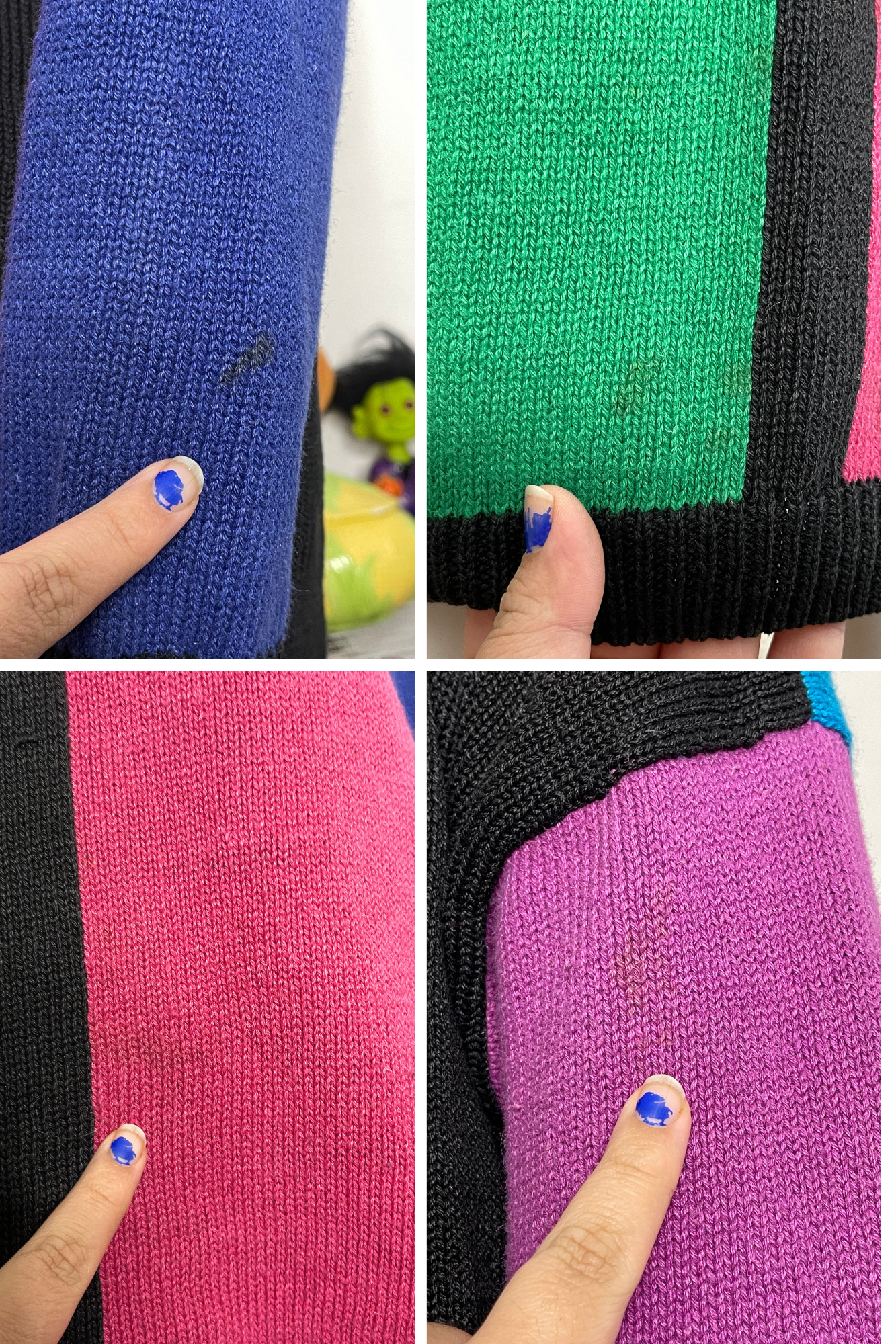 Vintage 90s Color Block Oversized Knit Sweater Sz M