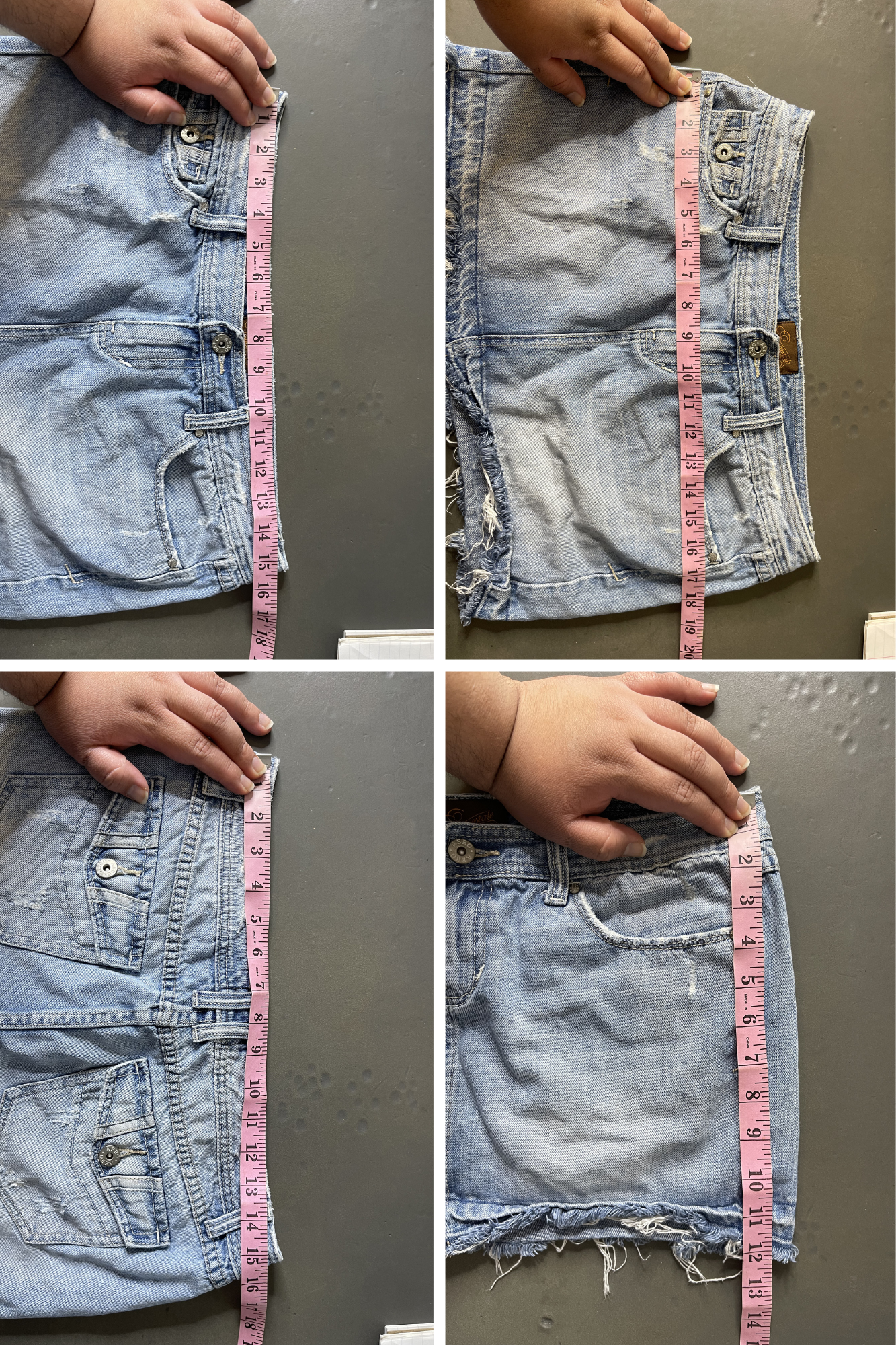 2000s Light Wash Aeropostale Distressed Denim Mini Skirt Sz 5/6
