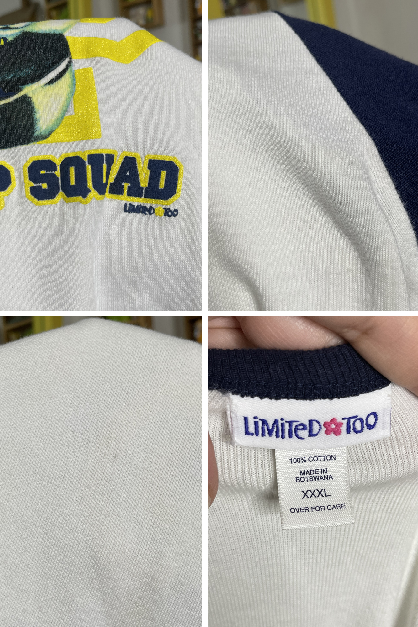 2000s Limited Too Pep Squad Raglan Tee Sz XL