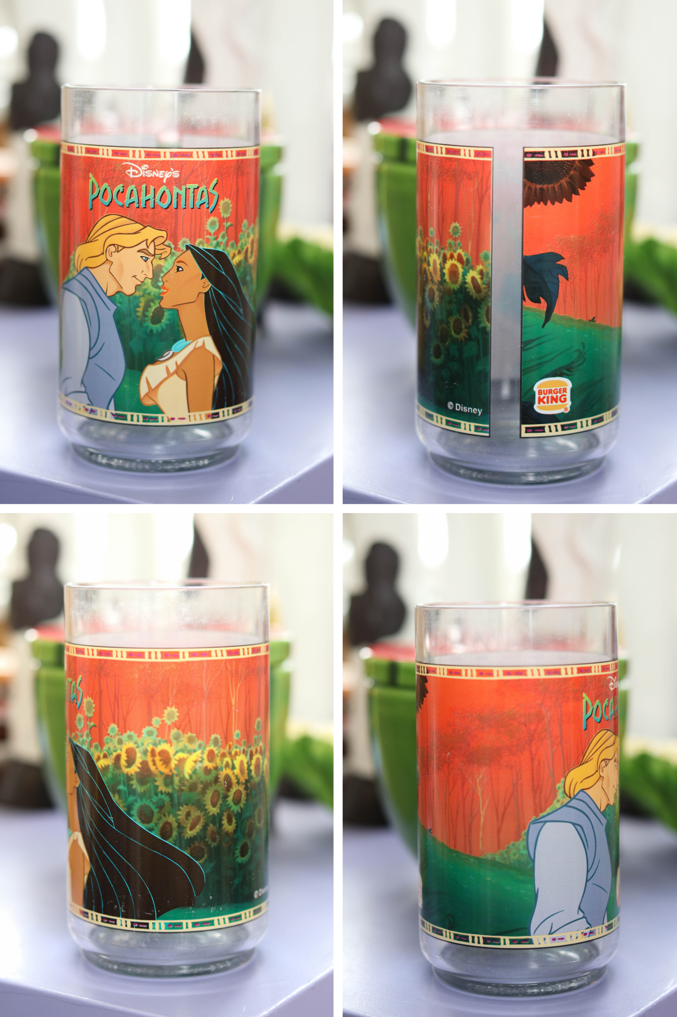 Vintage 90s Pocahontas Burger King 3pc Cup Set