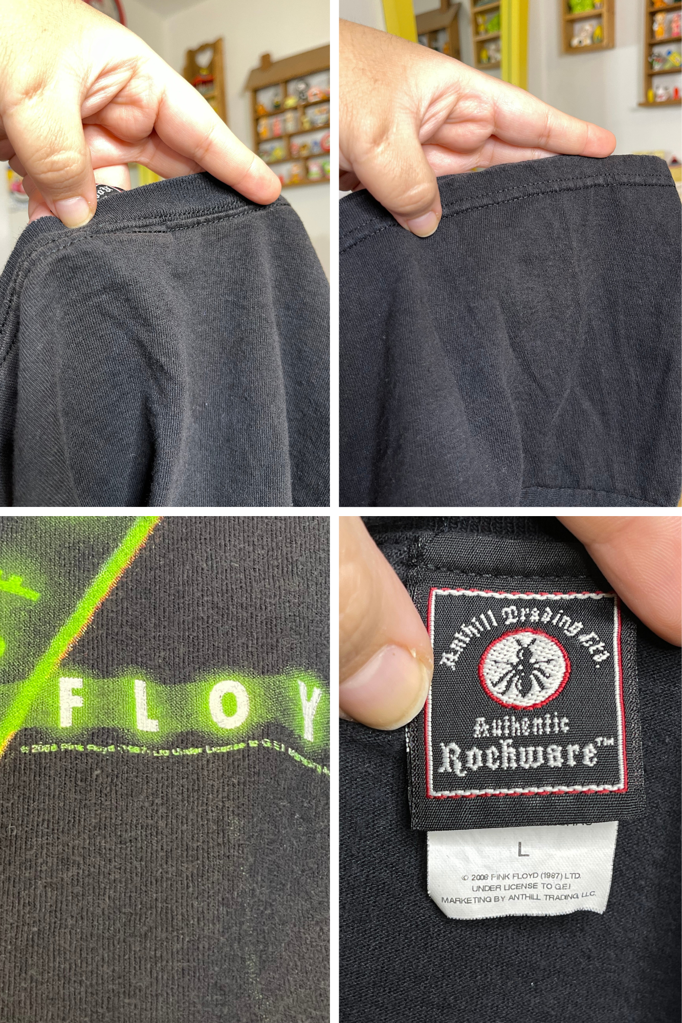 2000s "Dark Side Of The Moon" Pink Floyd Black Graphic Tee Sz L