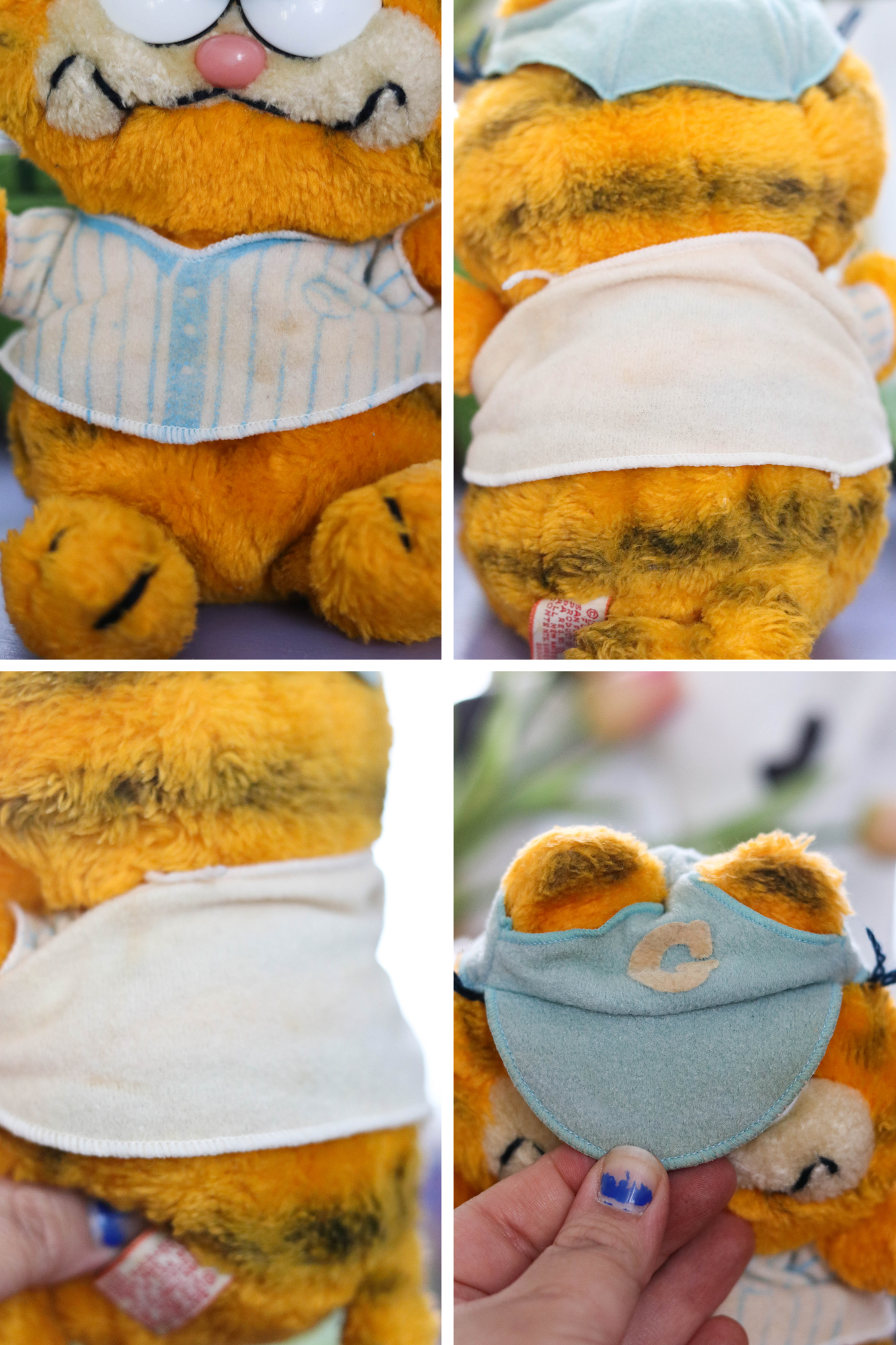 Vintage 80s Baseball Garfield Plush