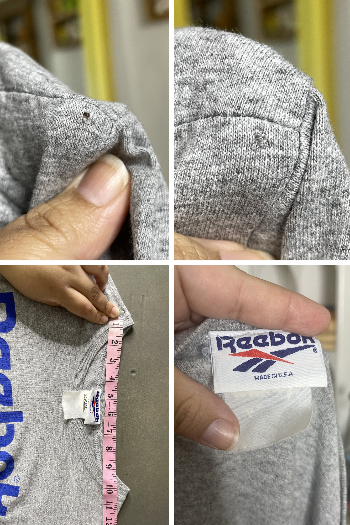 Vintage Gray Reebok Graphic Oversized Tee Sz XL