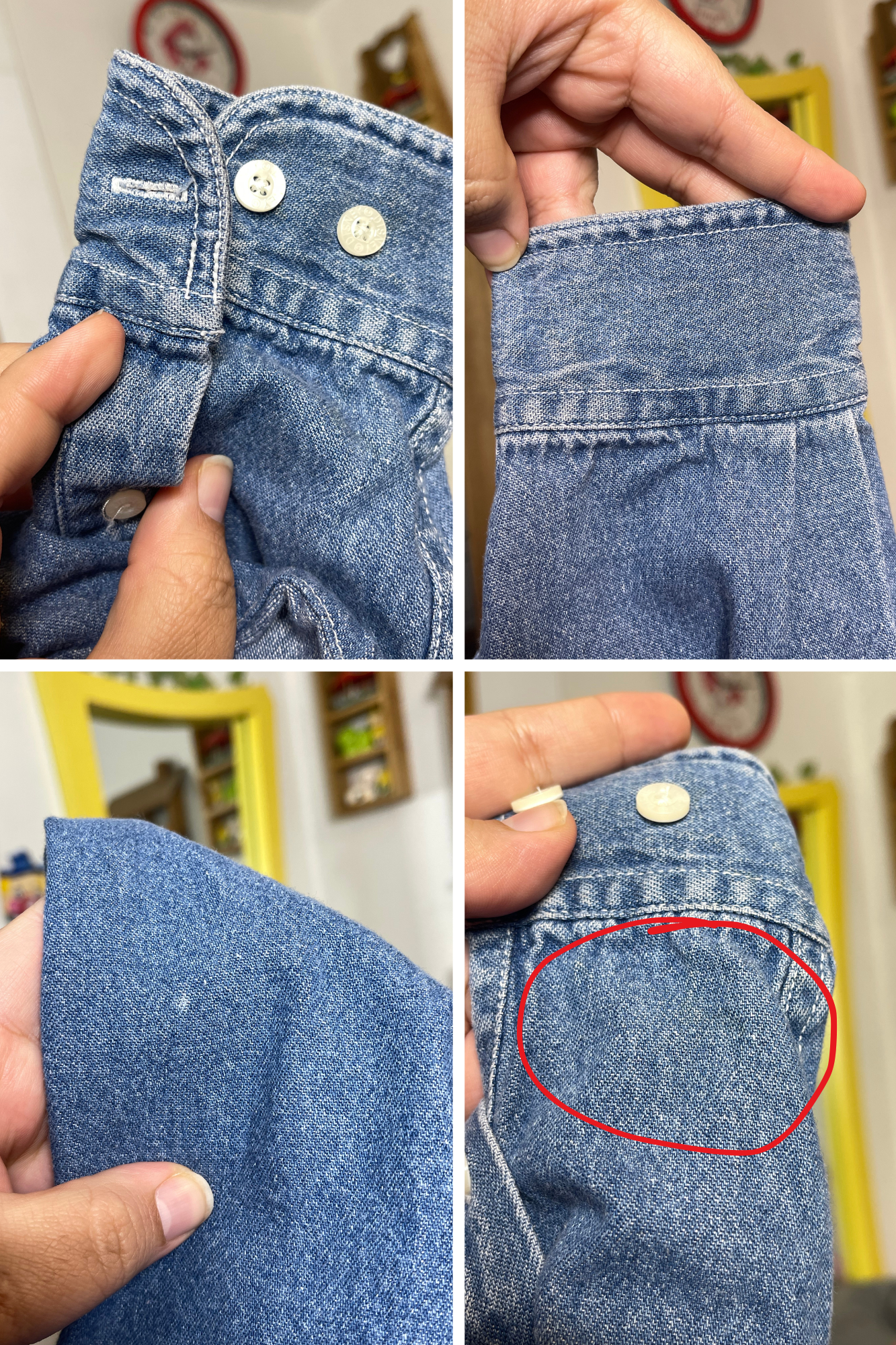 Vintage Minnie & Mickey Mouse Denim Button Down Sz S