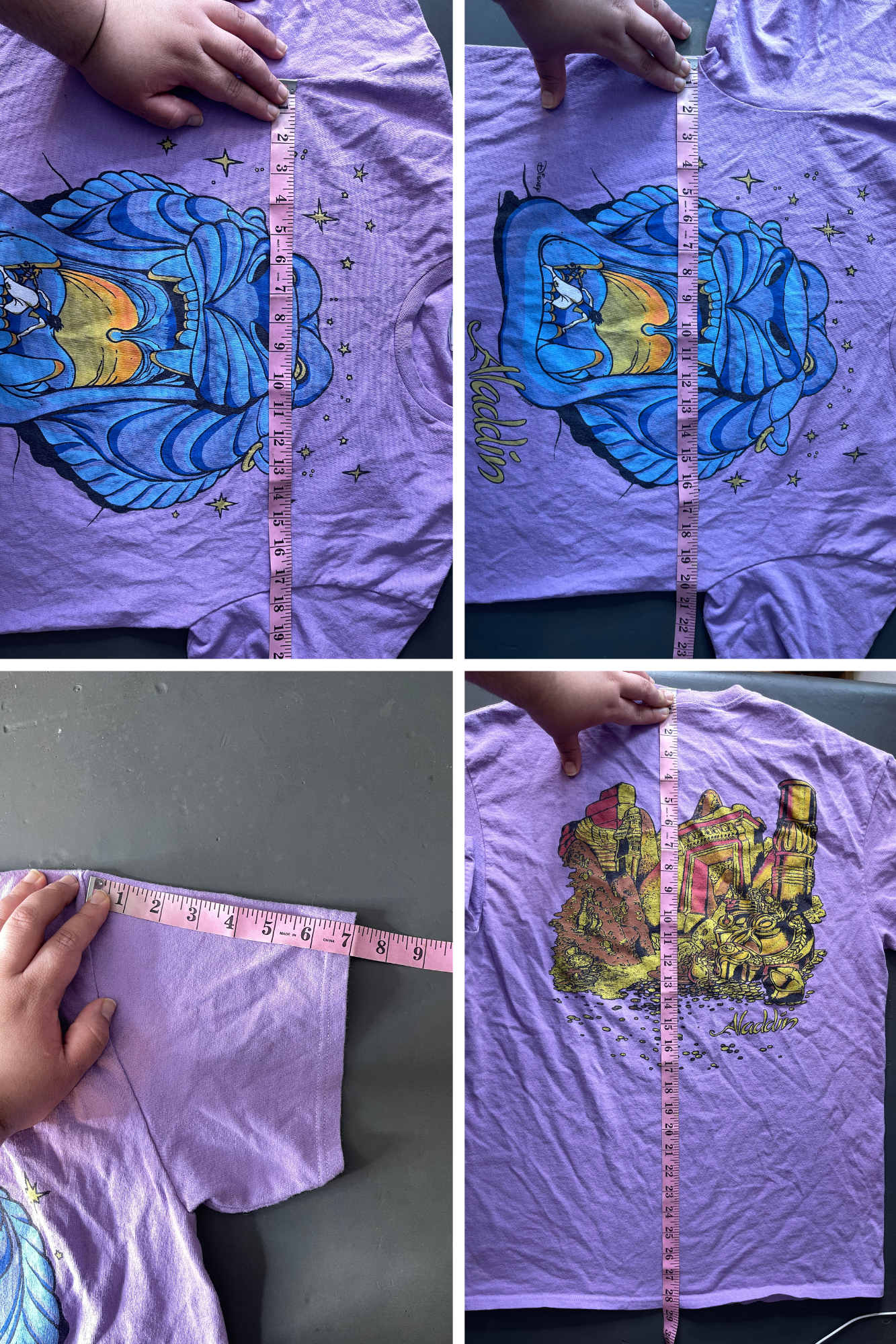 Junk Food Purple Aladdin Oversized Graphic Tee Sz M