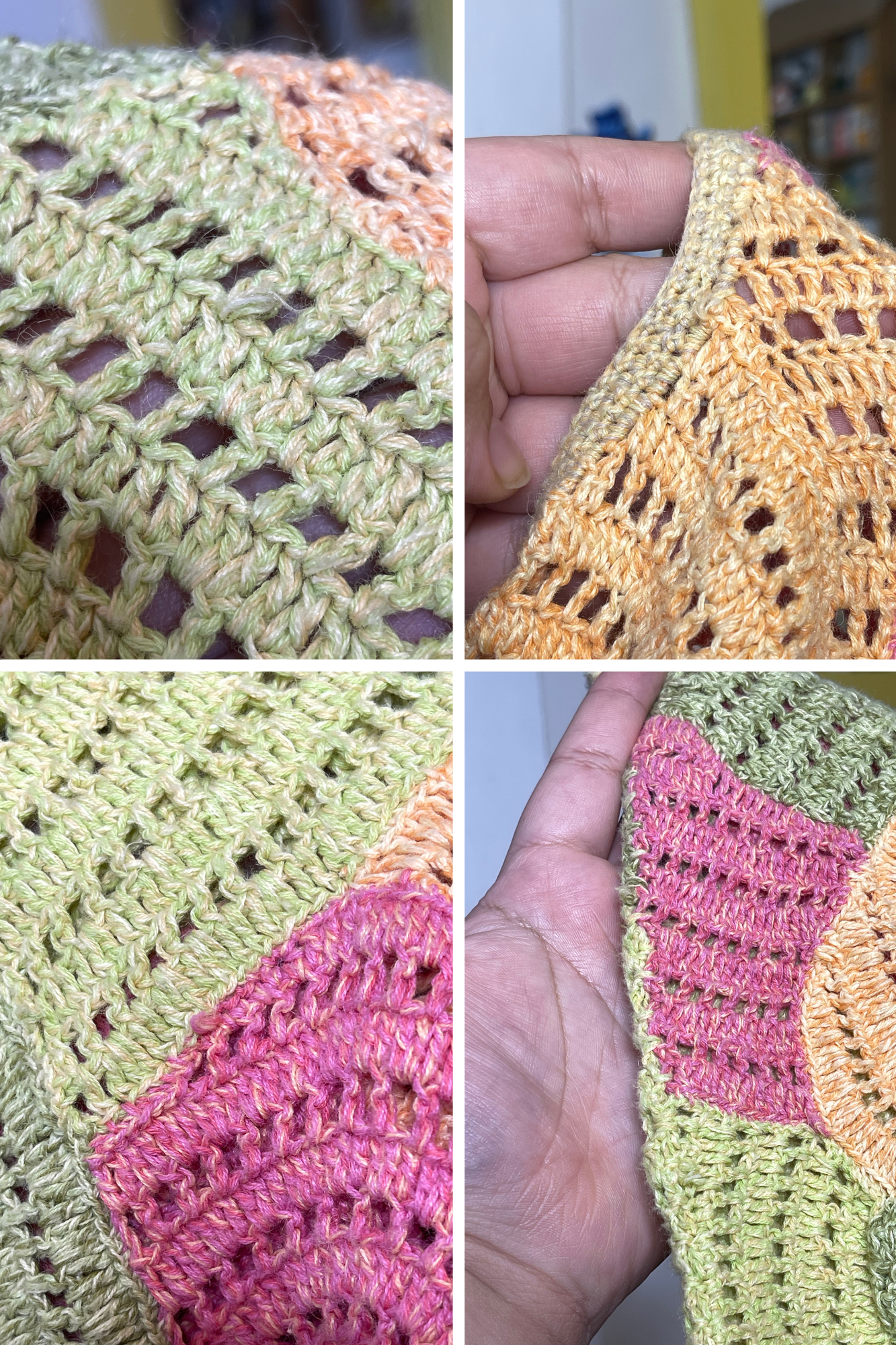 2000s Talbots Colorful Swirly Crochet Knit Top Sz L