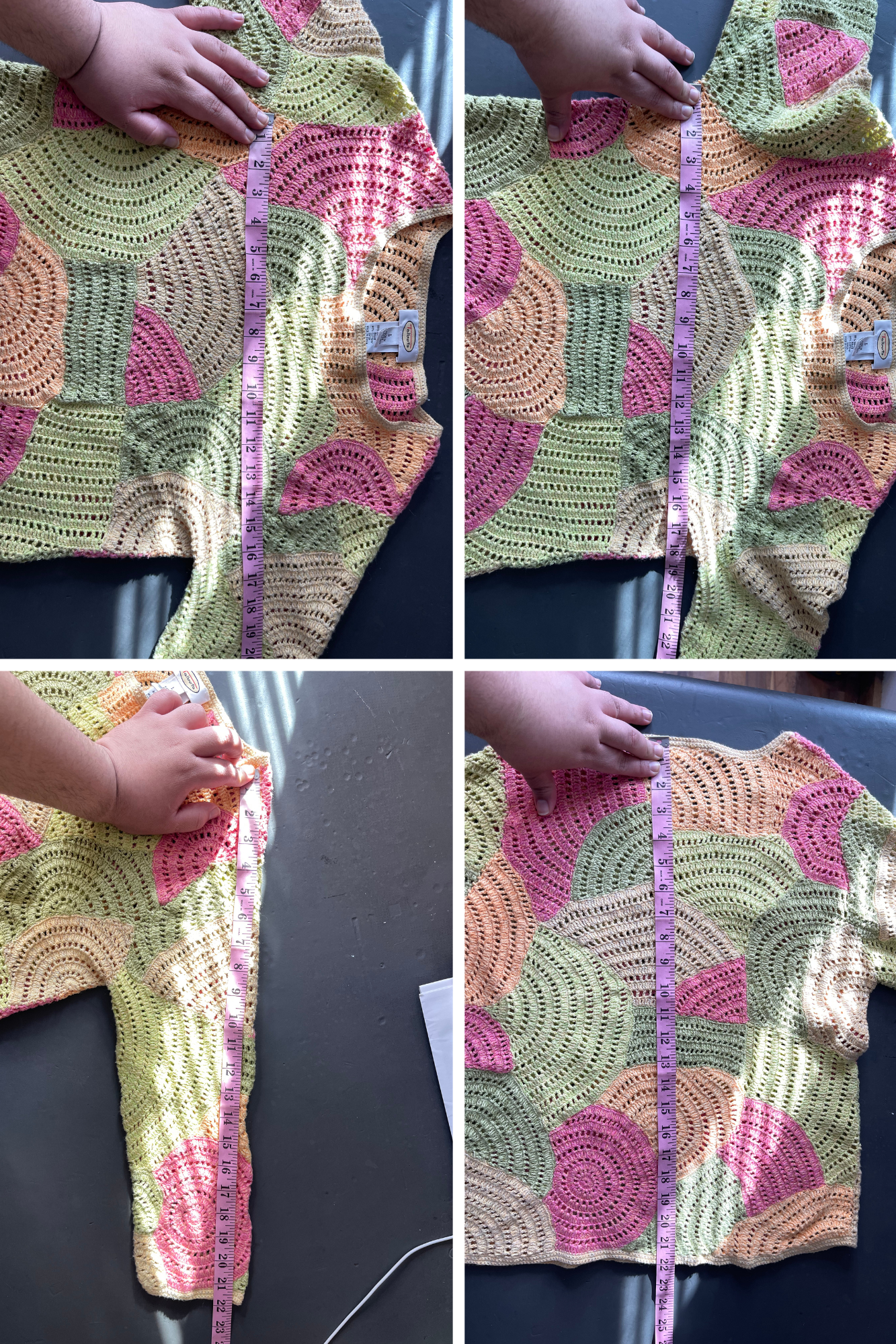 2000s Talbots Colorful Swirly Crochet Knit Top Sz L