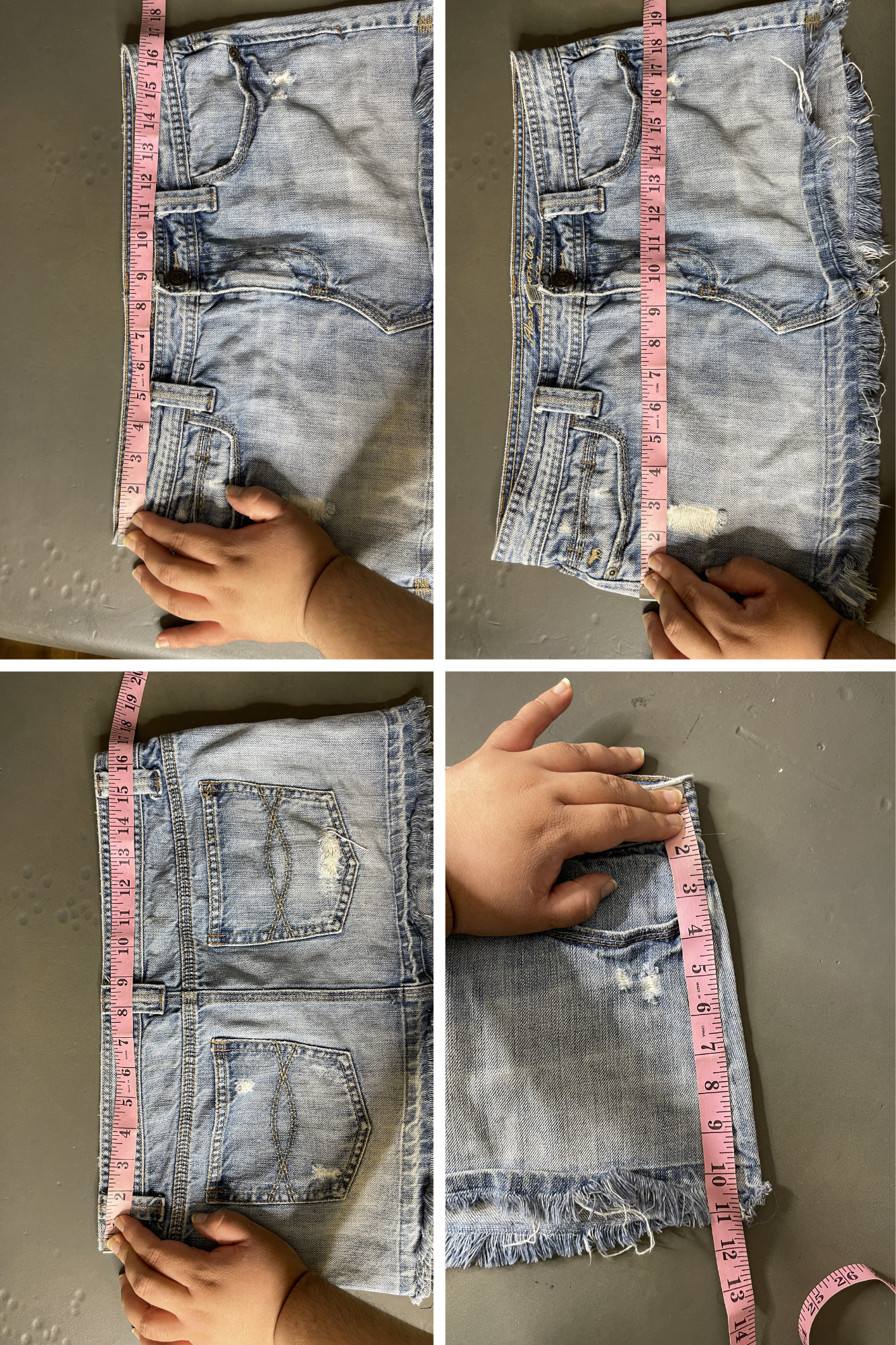 2000s Abercrombie & Fitch Light Wash Distressed Denim Mini Skirt Sz 8