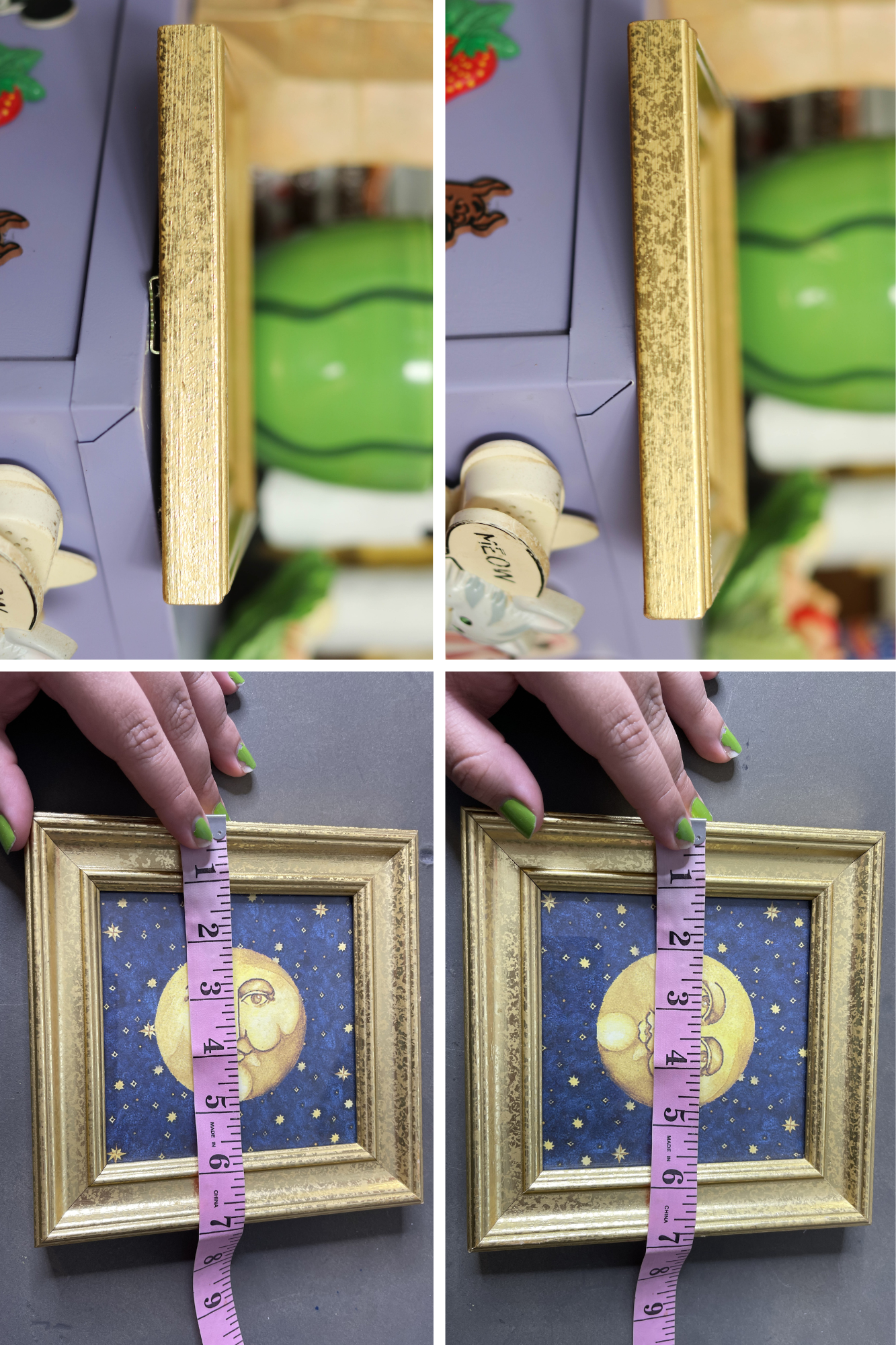 Vintage Mary Beth Zeitz Moon & Sun Framed Artwork Set Of 2