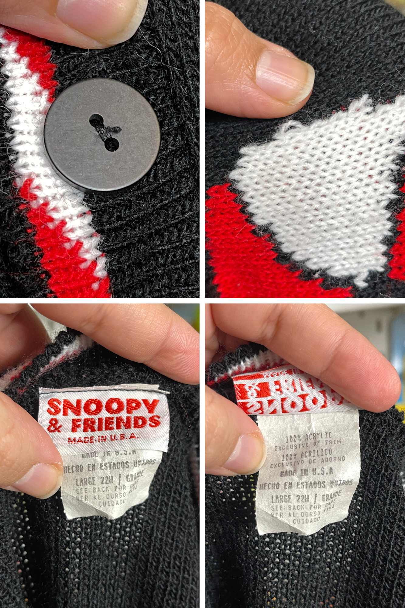 Vintage Plus Size Snoopy Holiday Knit Sweater Vest Sz 22W