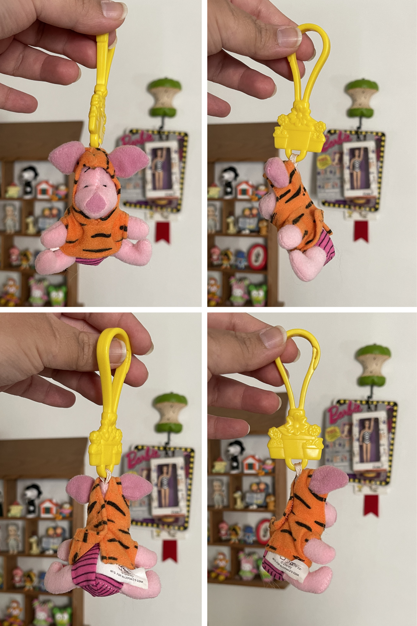 Vintage 2000s Piglet The Tigger Movie Plush Keychain