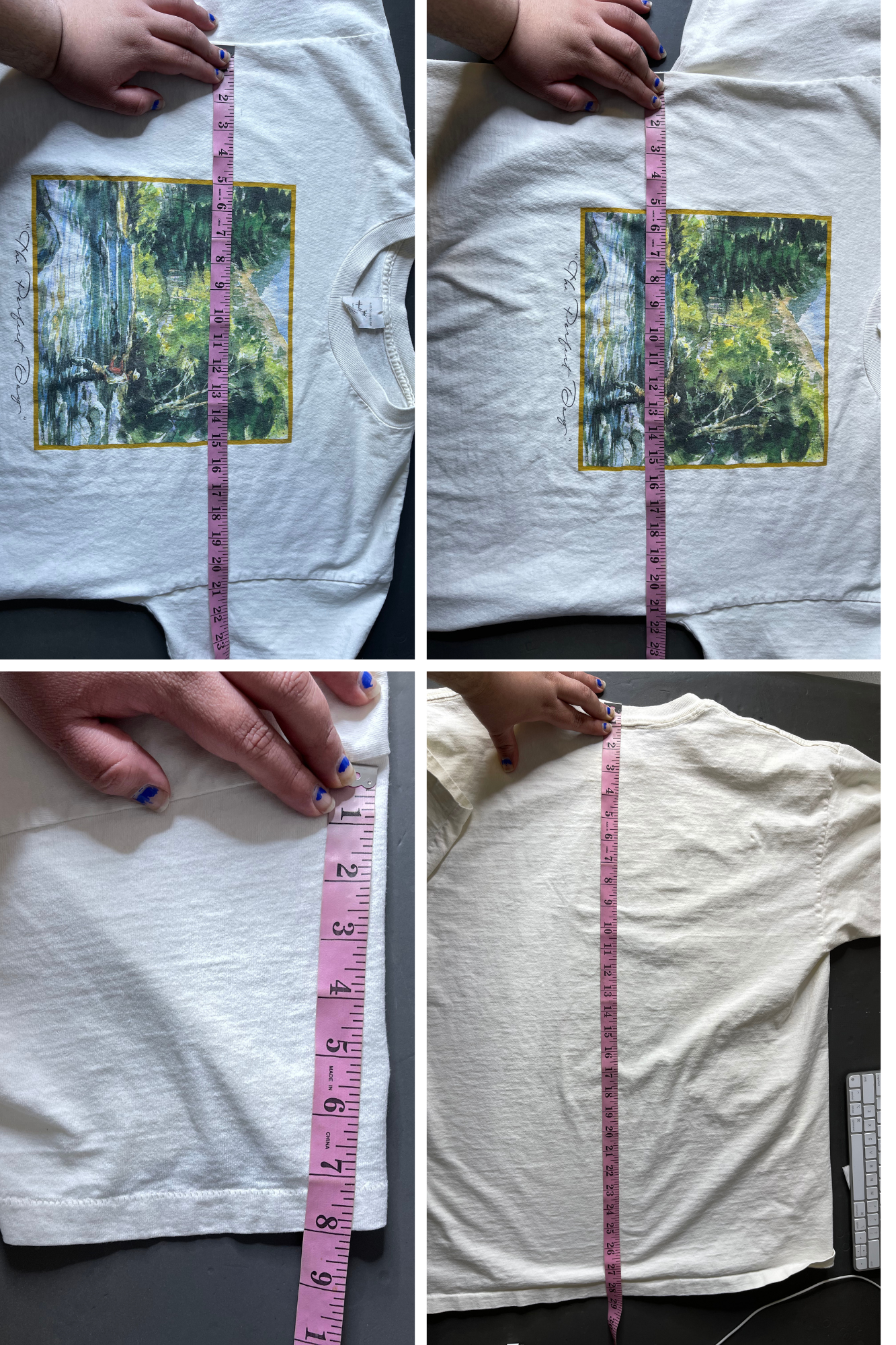 Vintage 90s " The Perfect Day" Fishing Art Graphic Tee Sz XL