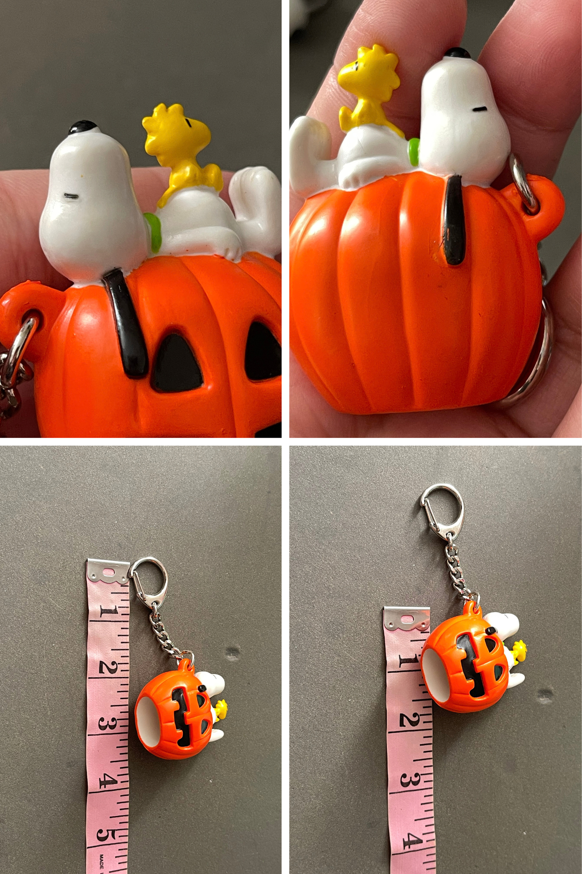 2000s Snoopy &amp; Woodstock Pumpkin Keychain + Case (A)