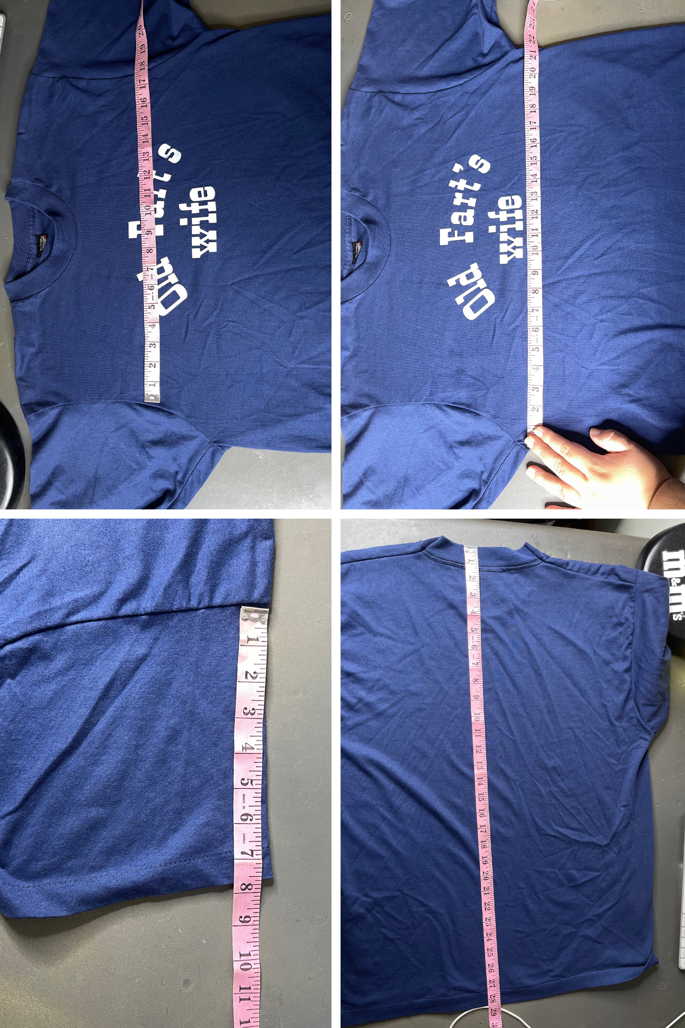 Vintage Funny "Old Fart's Wife" Navy Blue Graphic Tee Sz XL
