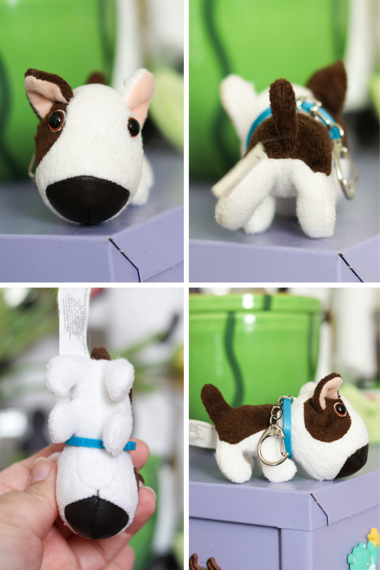 2000s THE DOG Bull Terrier Mini Plush Upcycled Keychain