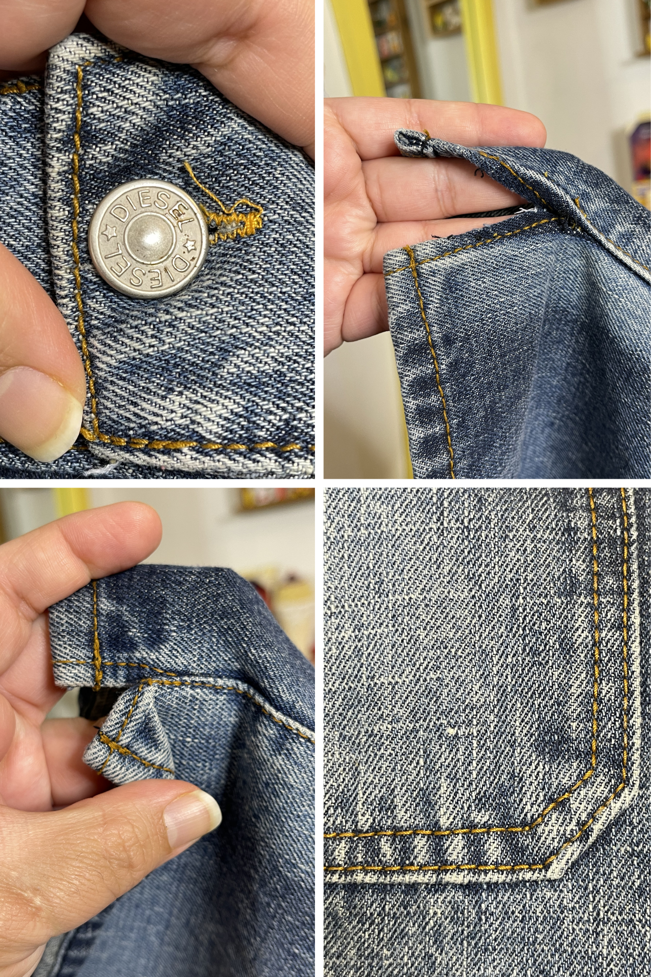 2000s Diesel 2 Tone Denim Mini Skirt Sz M