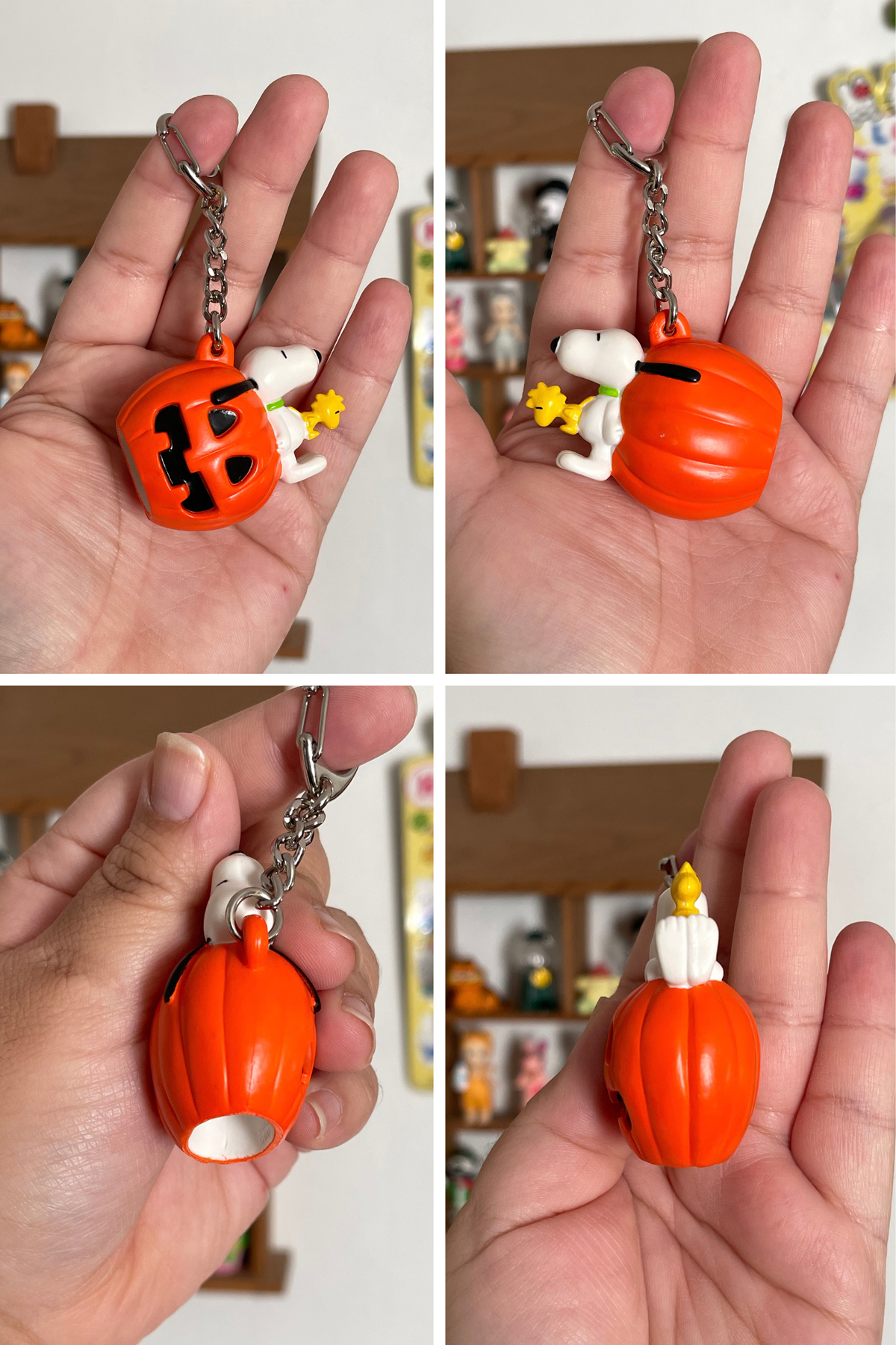 2000s Snoopy & Woodstock Pumpkin Keychain + Case (B)