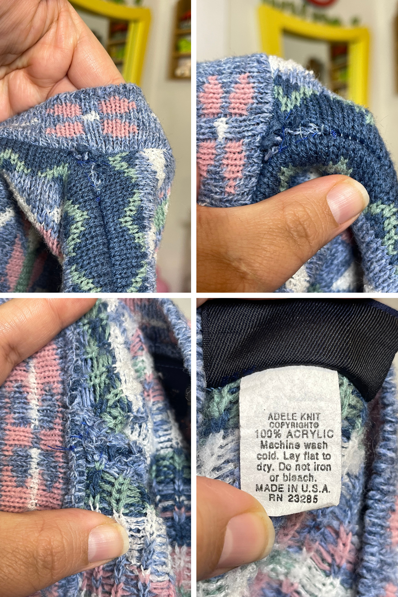 Vintage 90s Cottagecore Oversized Knit Sweater Sz XL/1X