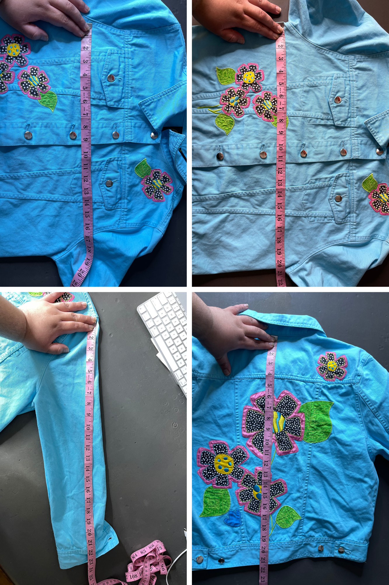 2000s Floral Polka Dot Funky Light Weight Jacket Sz M