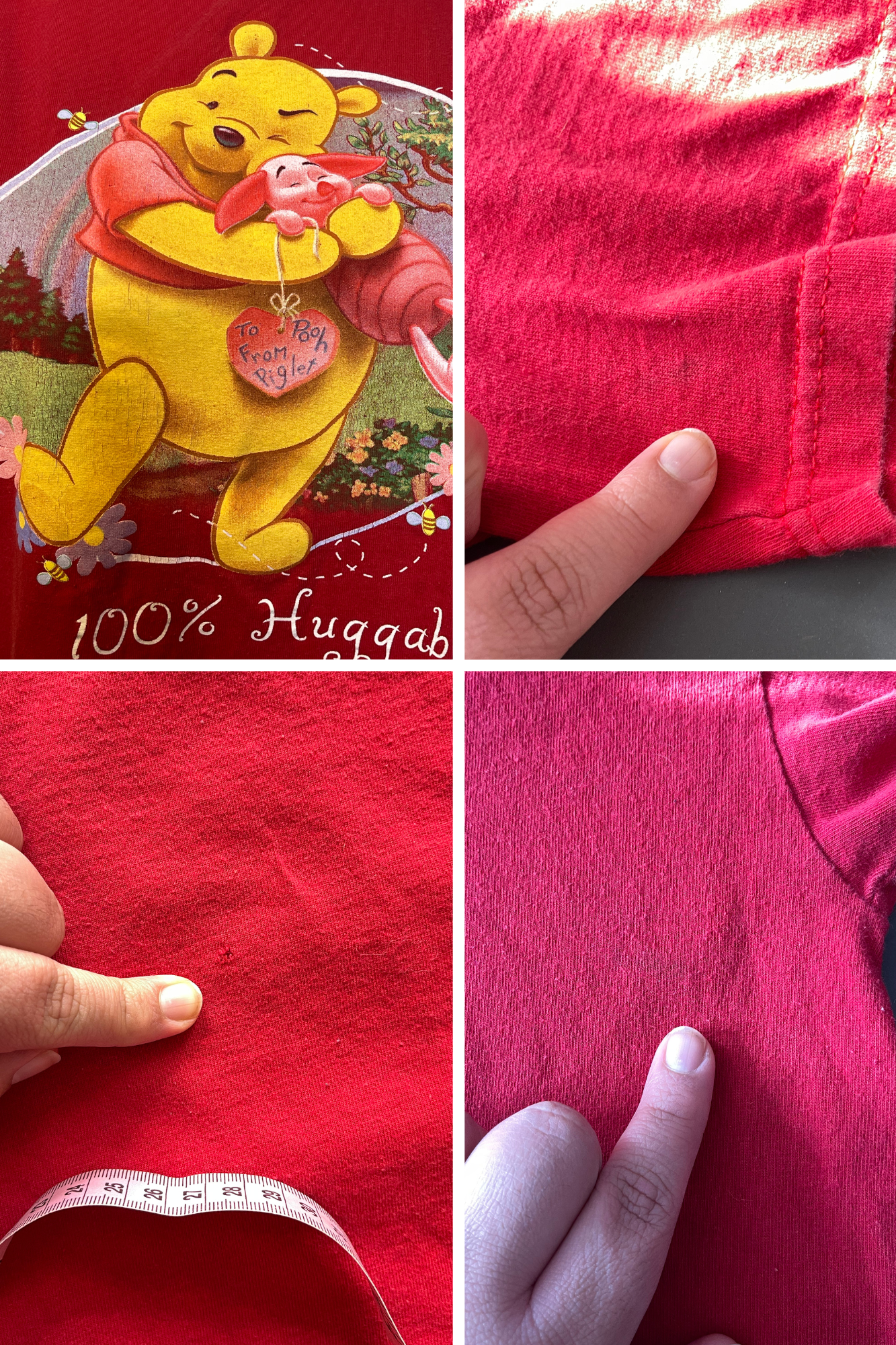 Vintage Winnie The Pooh & Piglet V-Day Graphic Tee Sz XL