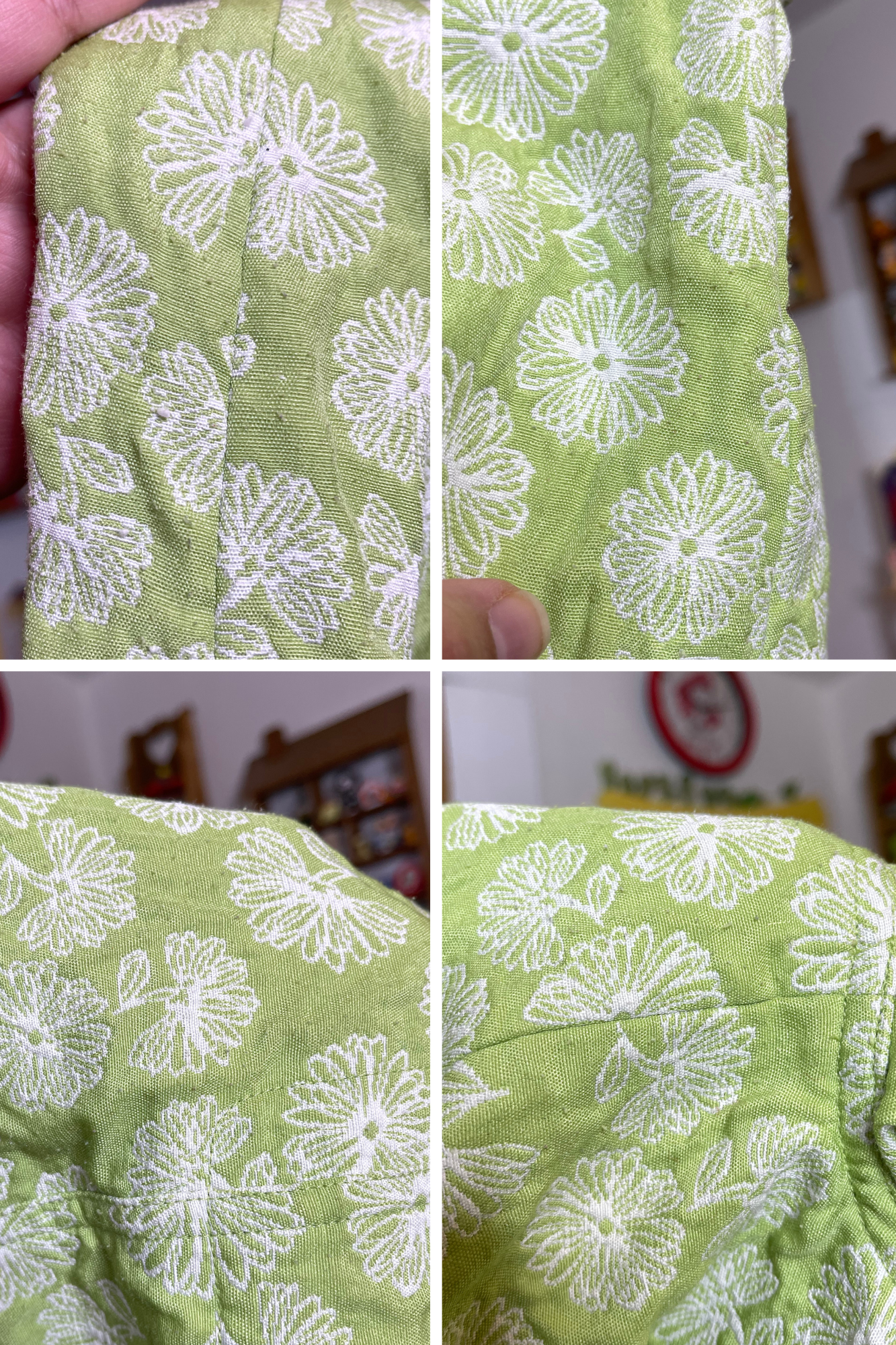 Apple Green Daisy Embroidered Floral Jacket Sz 14M ( L )