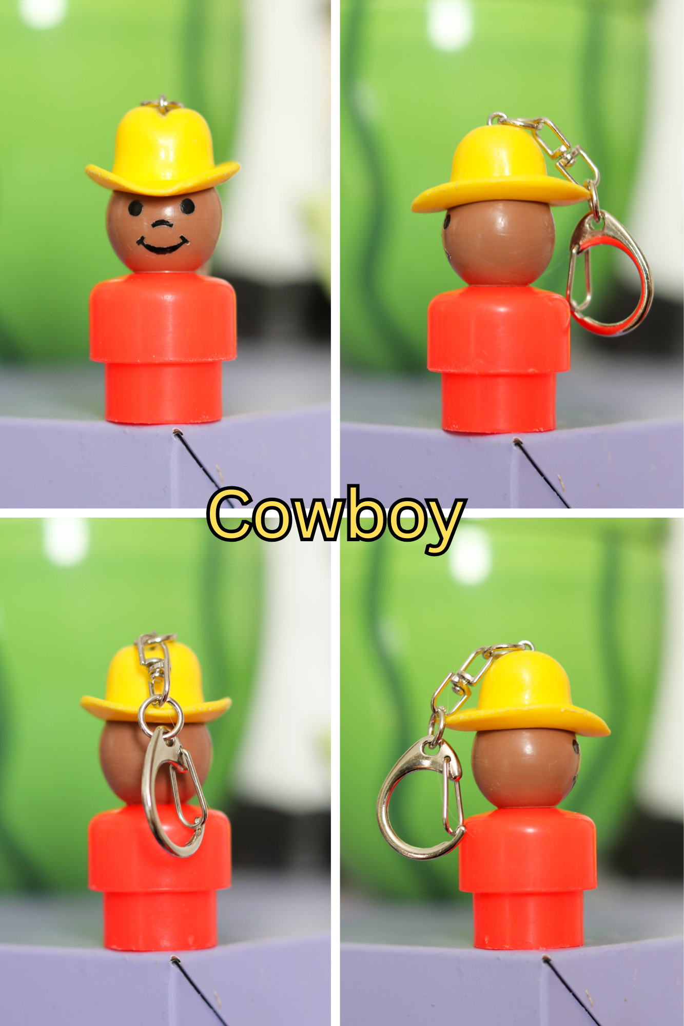 Vintage Upcyled Fisher-Price Little People Keychains
