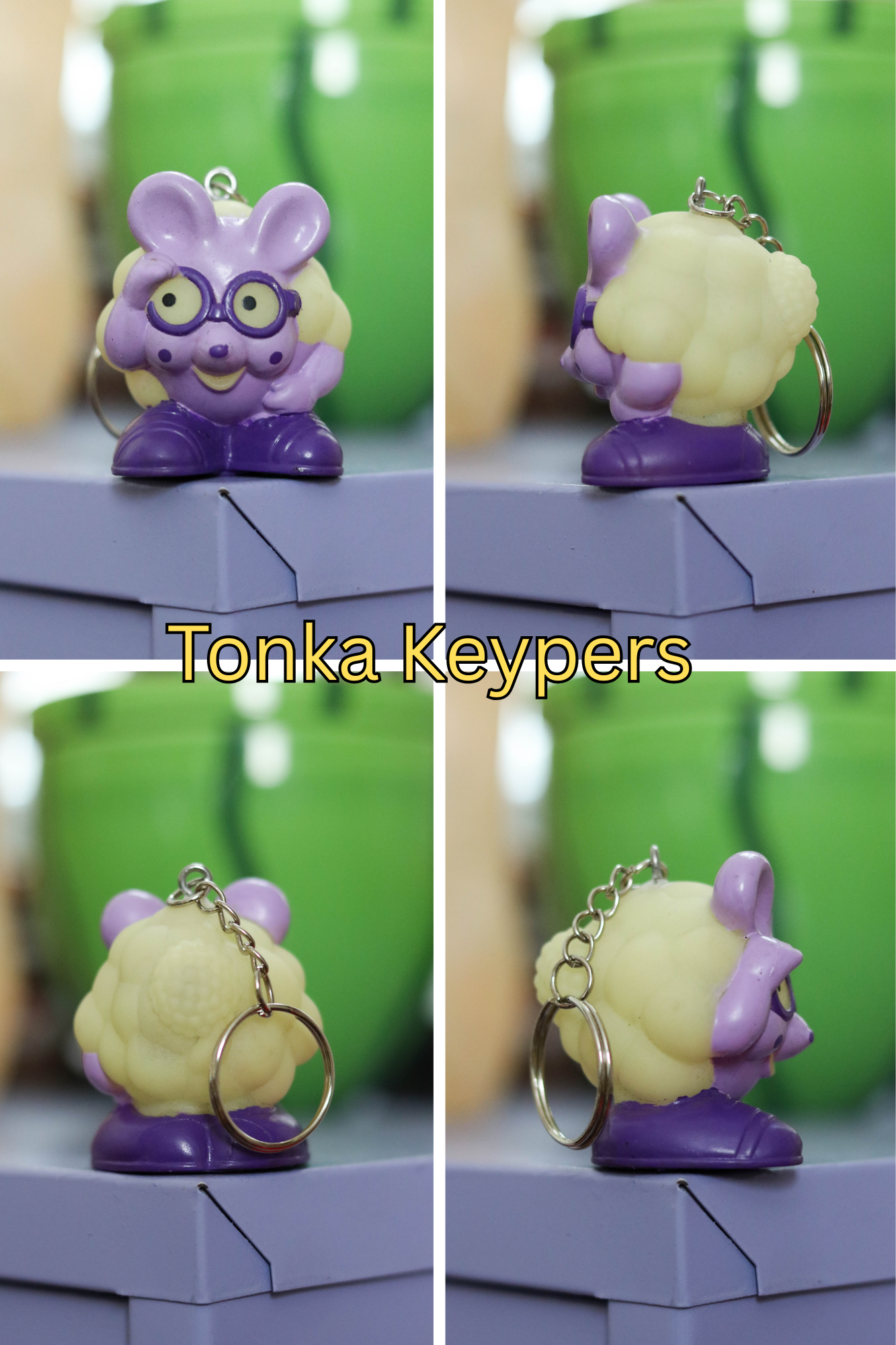 Vintage Upcycled Cartoon Toy Keychains