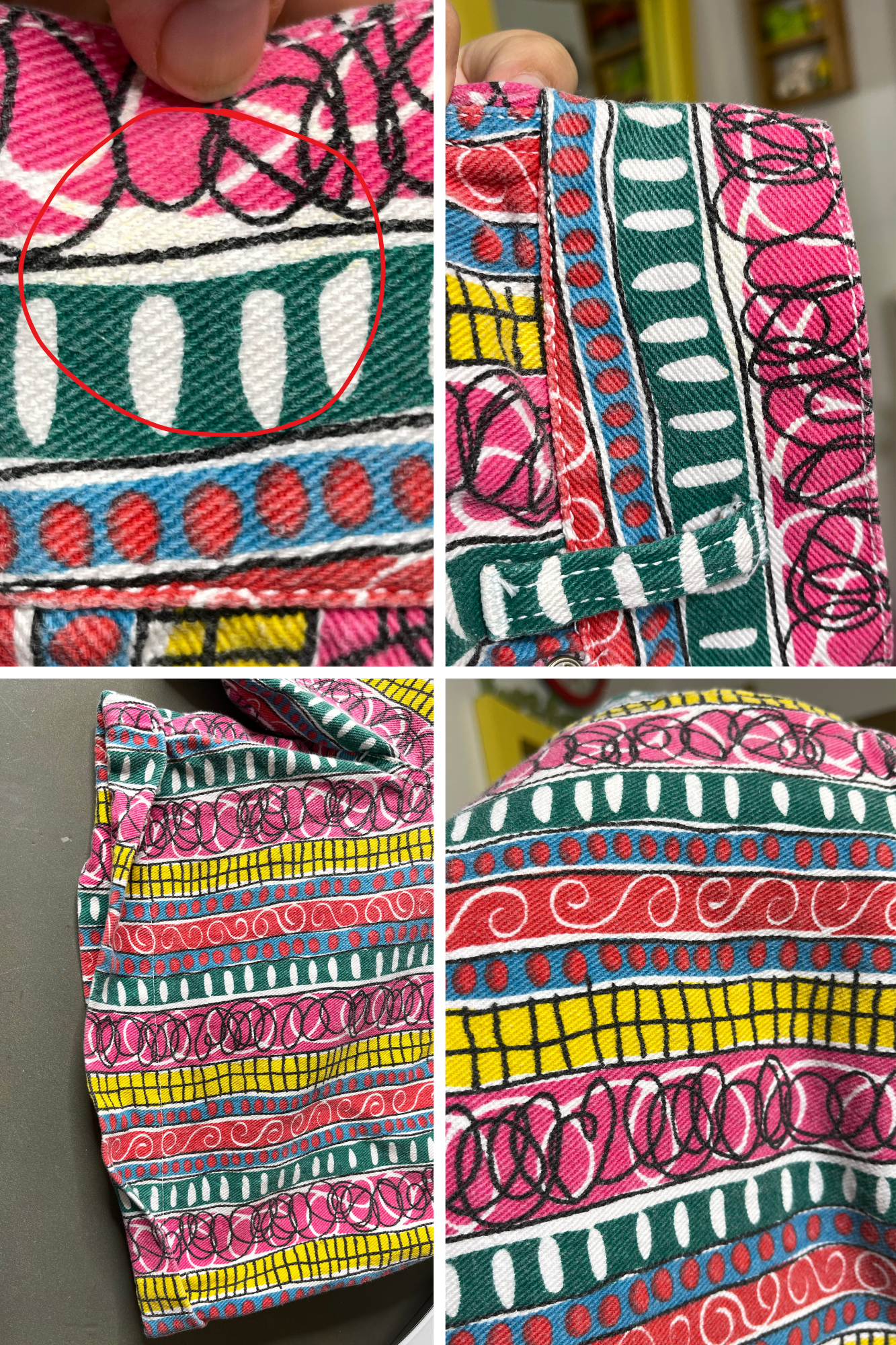 Vintage Colorful Funky Pattern High Waisted Shorts Sz 28in