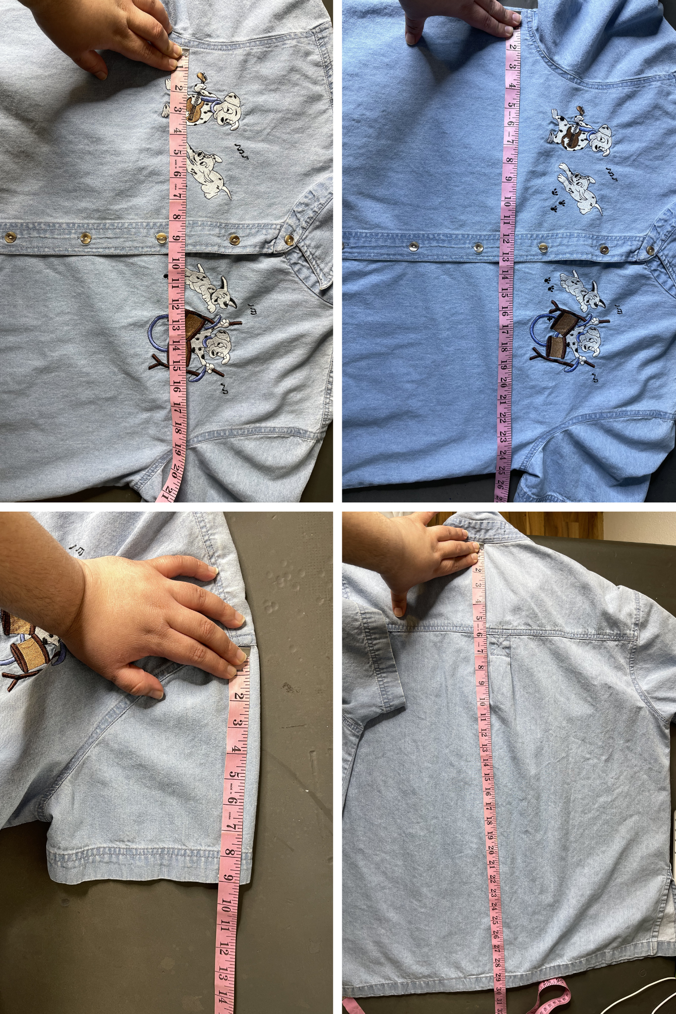Vintage Musical Dalmatian Denim Button Down Sz XL