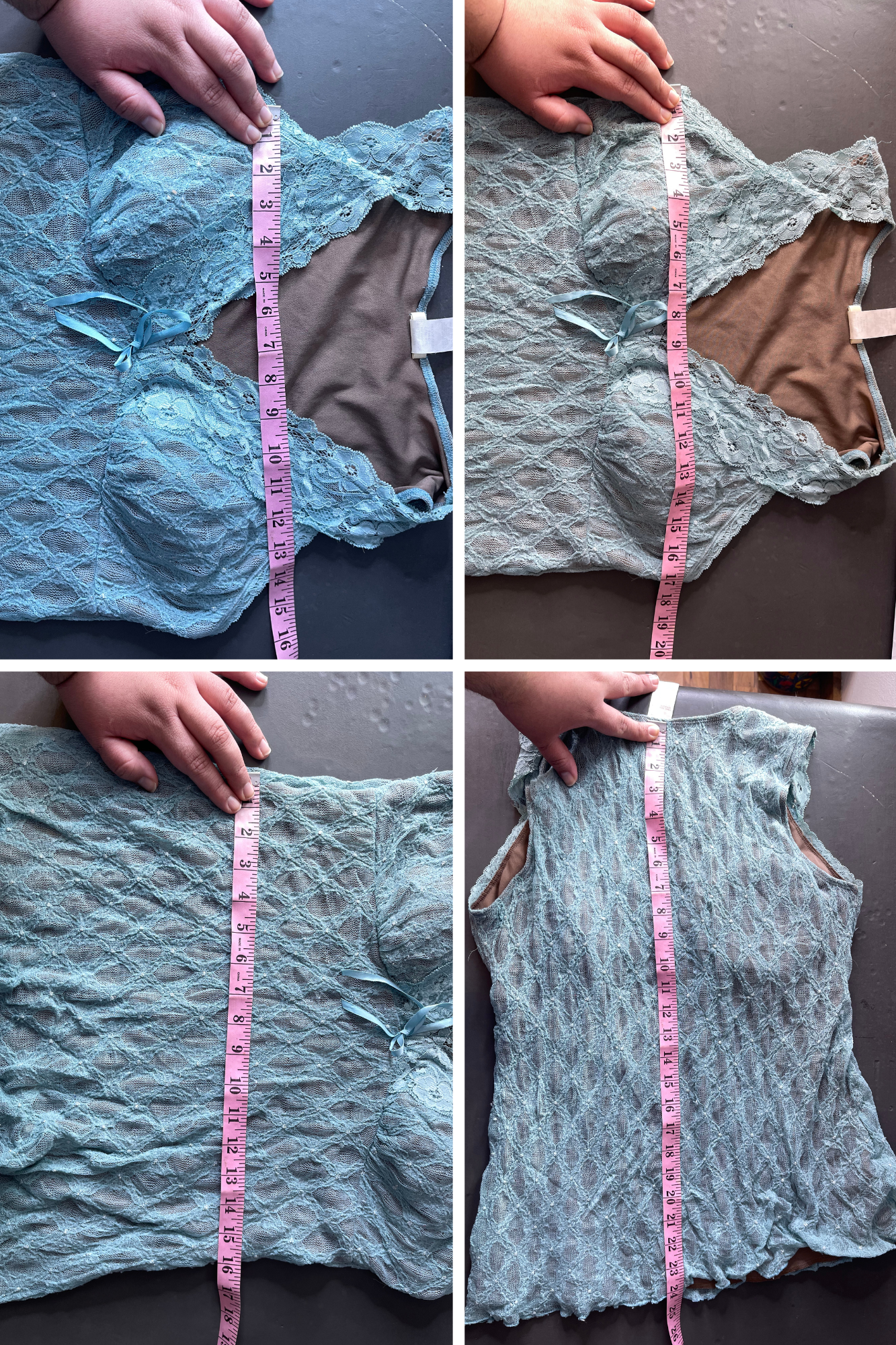 2000s Blue & Brown Romantic Fairy Lace Top Sz M