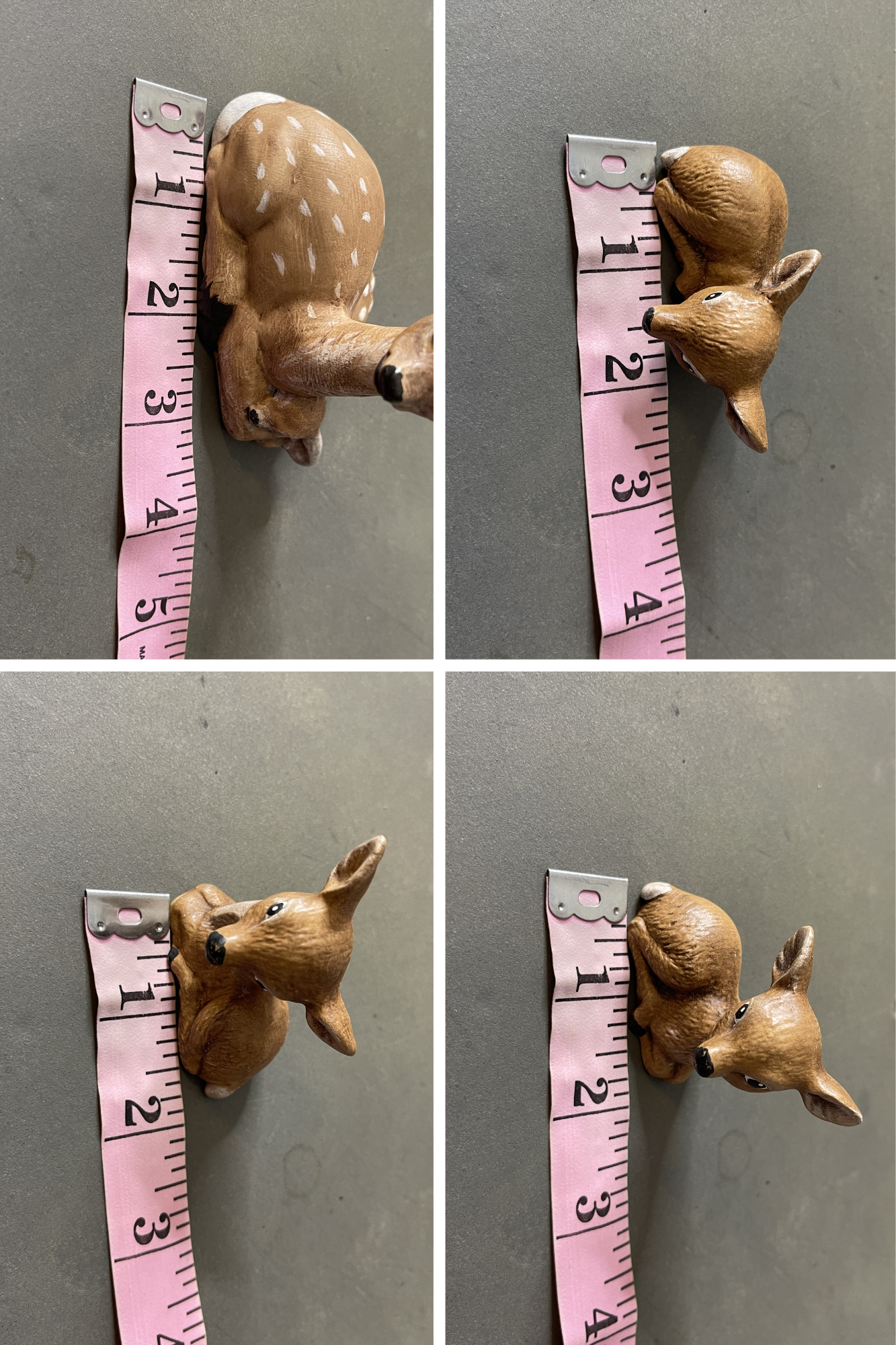 Vintage Deer Fawn 4pc Ceramic Trinket Set