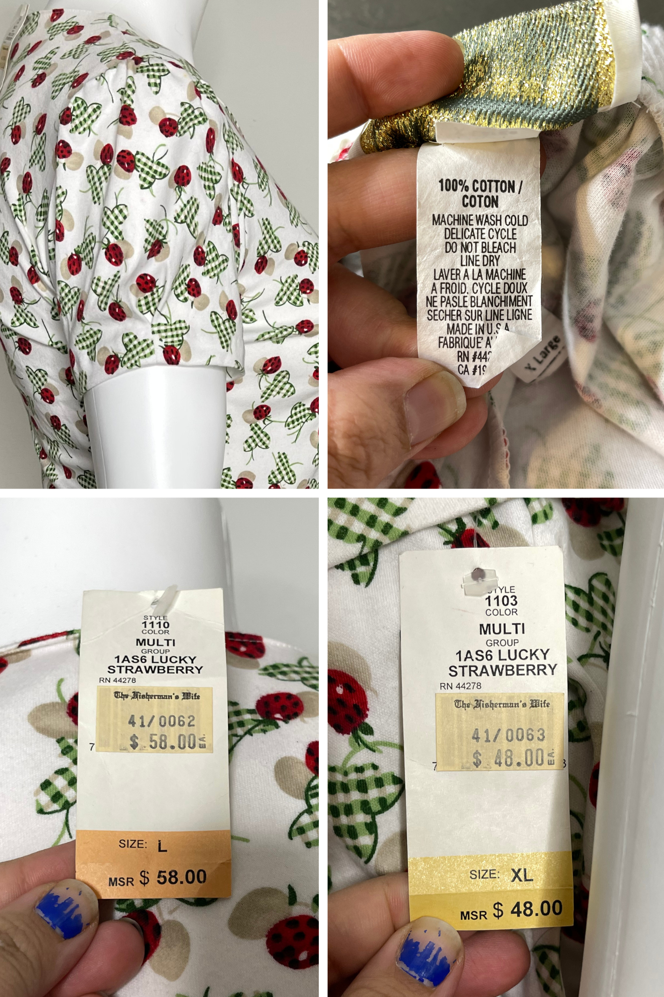 Vintage Deadstock Lucky Strawberry Top & Shorts Set Sz L/XL