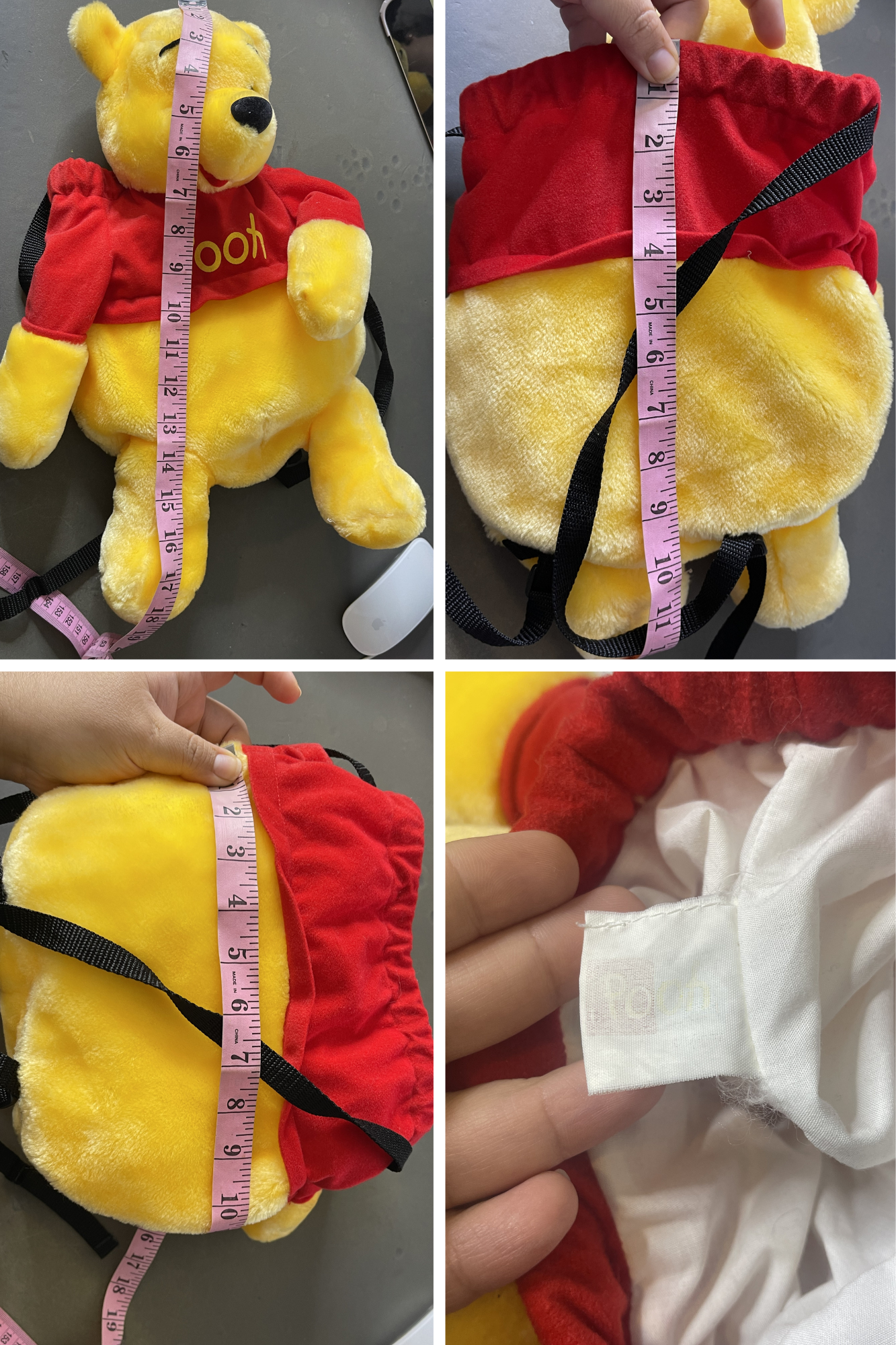 Vintage Winnie The Pooh Plush Backpack Sz XS/S