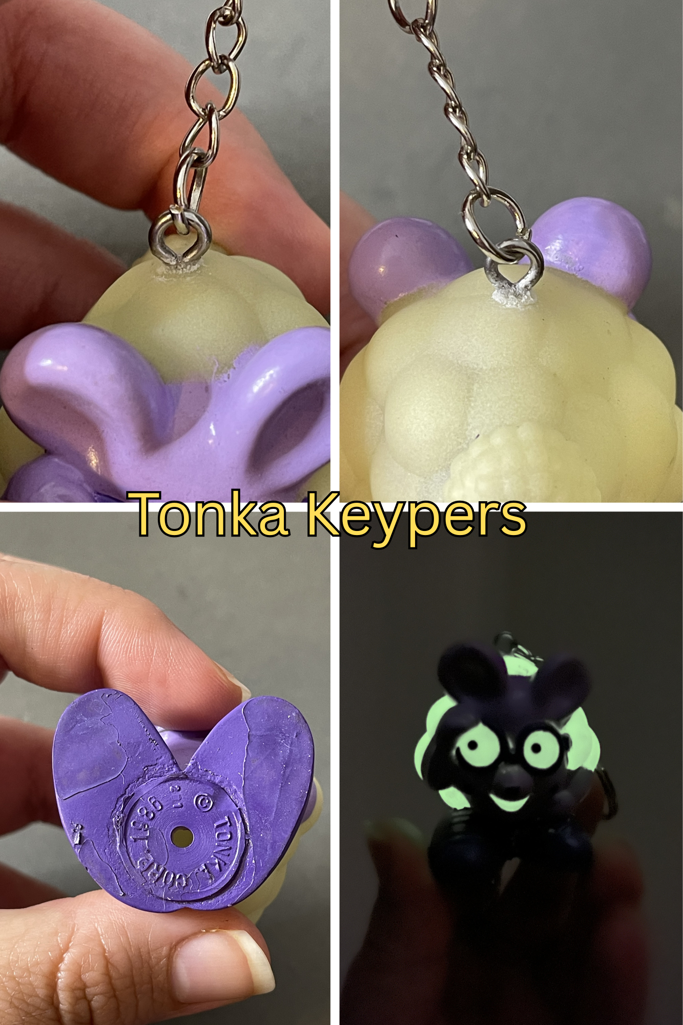Vintage Upcycled Cartoon Toy Keychains