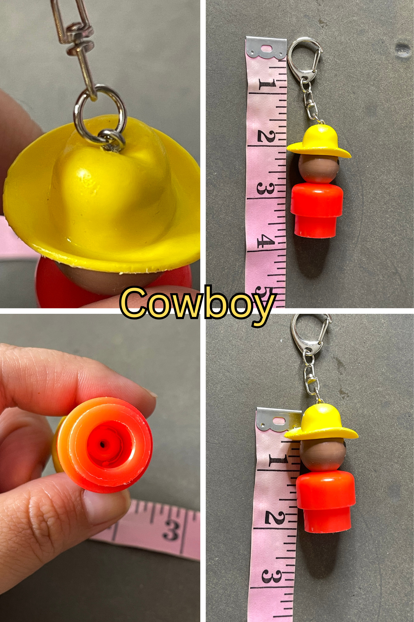 Vintage Upcyled Fisher-Price Little People Keychains