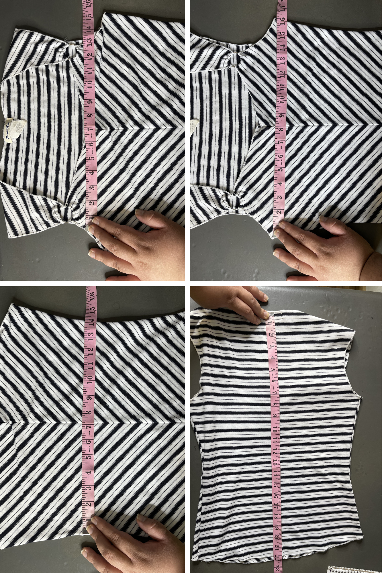 Vintage 2000s Black & White Striped O-Ring Tank Top Sz L