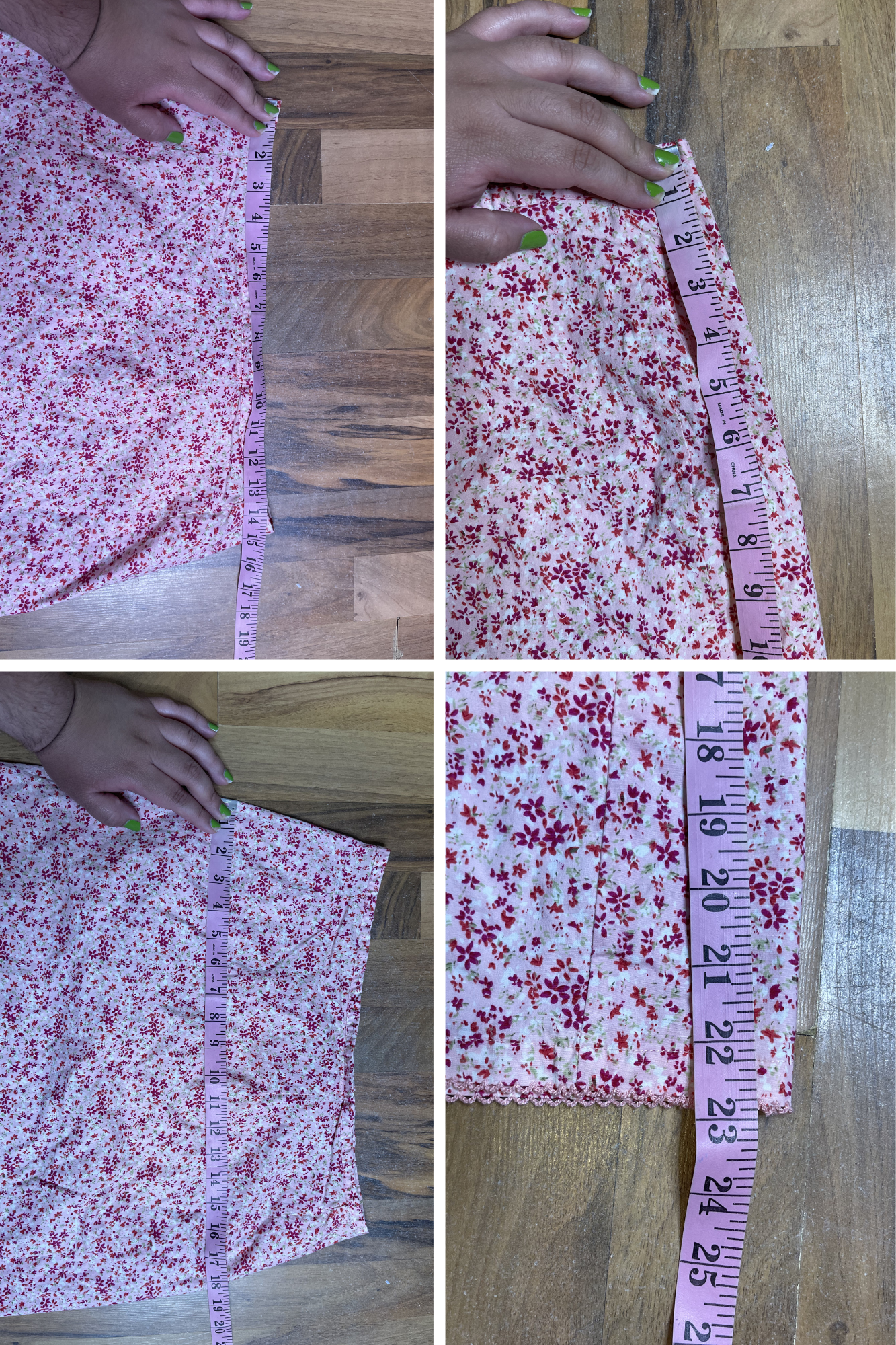 2000s Pink Flower Print Midi Skirt Sz L