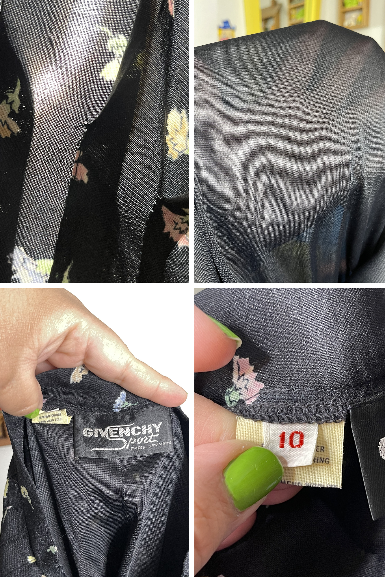 Vintage 70s Givenchy Flower Print Pleated Skirt Sz S 27in