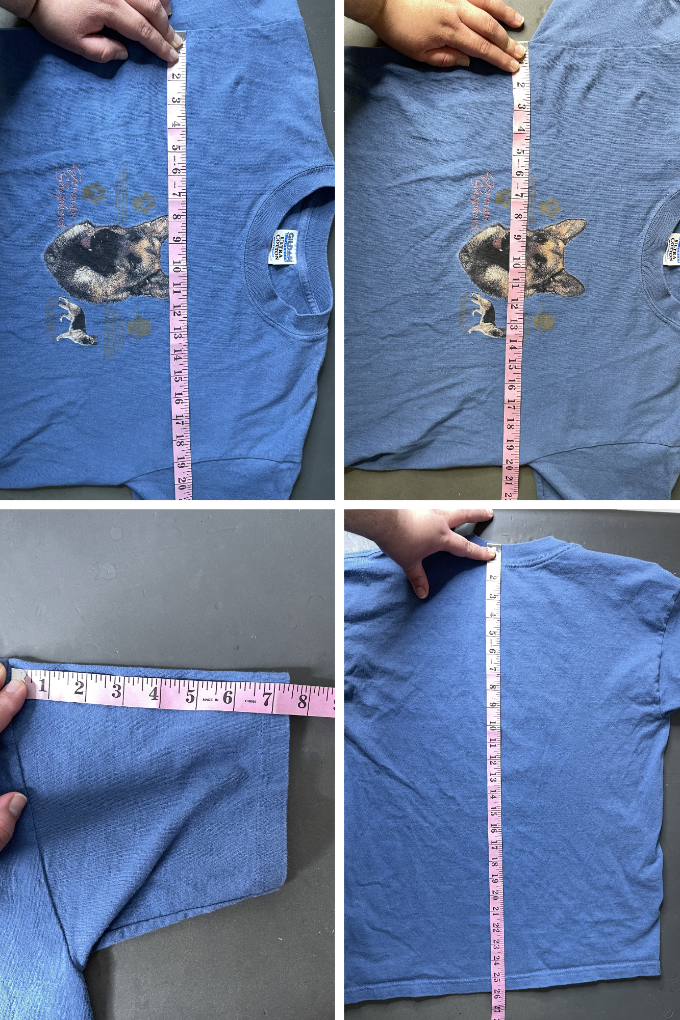 2000s German Shepherd Blue Graphic Tee Sz L