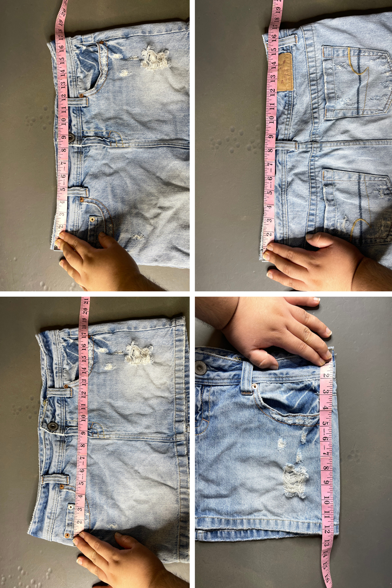 2000s American Eagle Light Wash Distressed Mini Skirt Sz 8