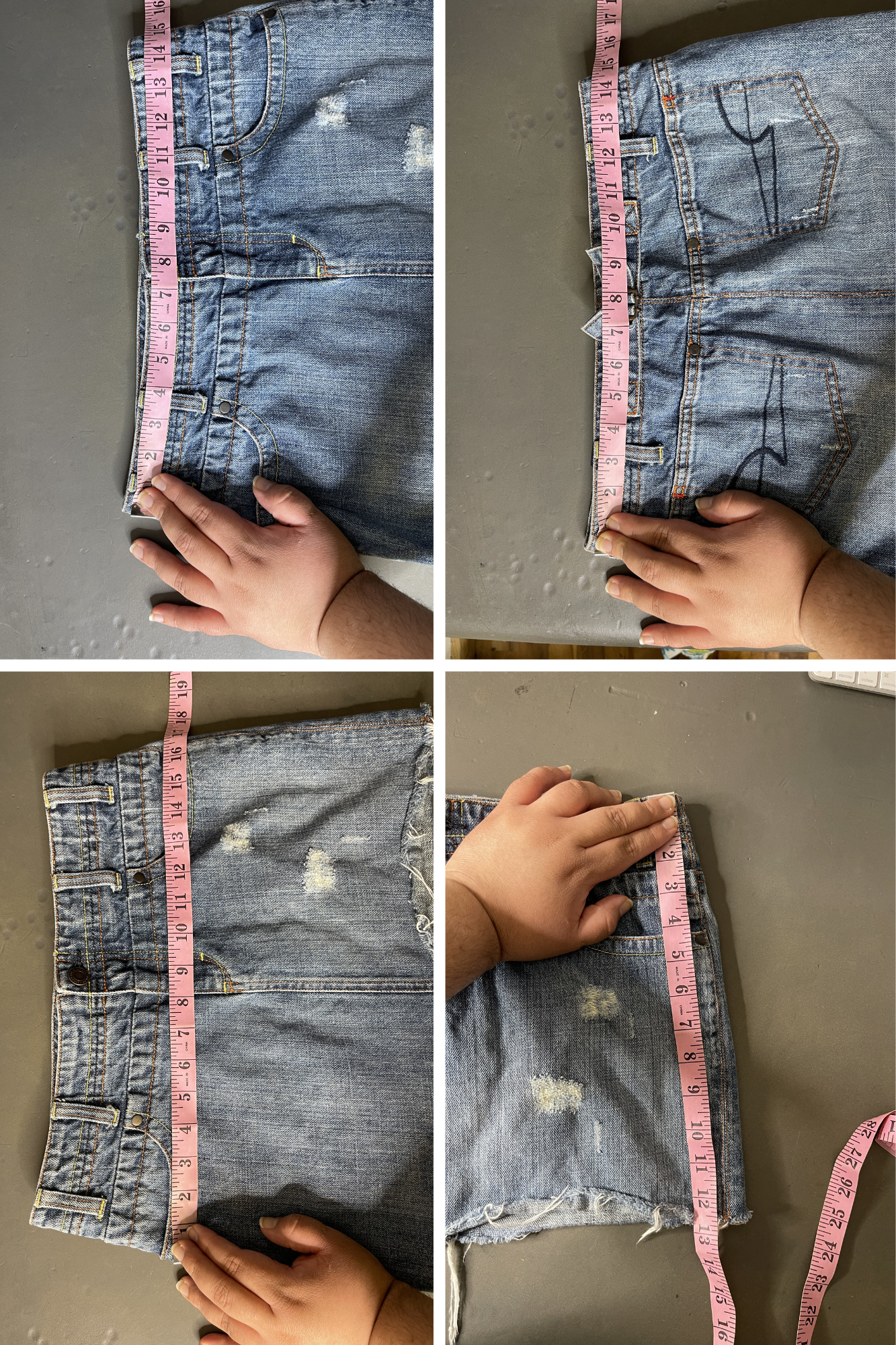 2000s American Eagle Denim Distressed Mid Rise Mini Skirt Sz 4